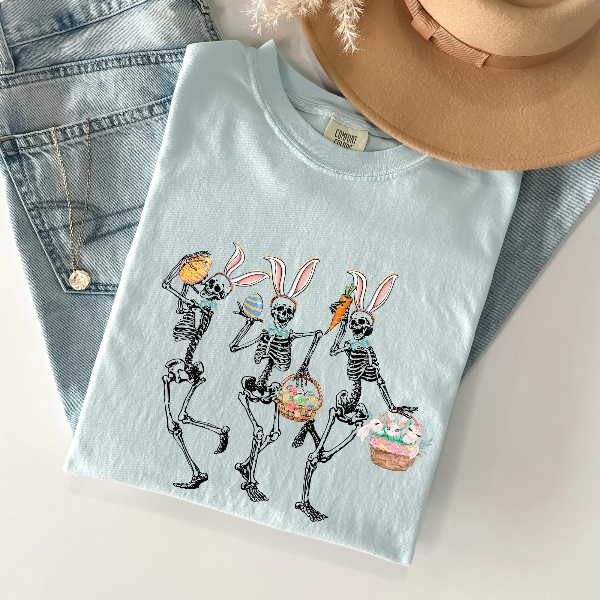 Dancing Easter Skeleton, Rabbit, Bunnies Comfort Colors Tshirt sold by Refinery Number One product image thumbnail 3