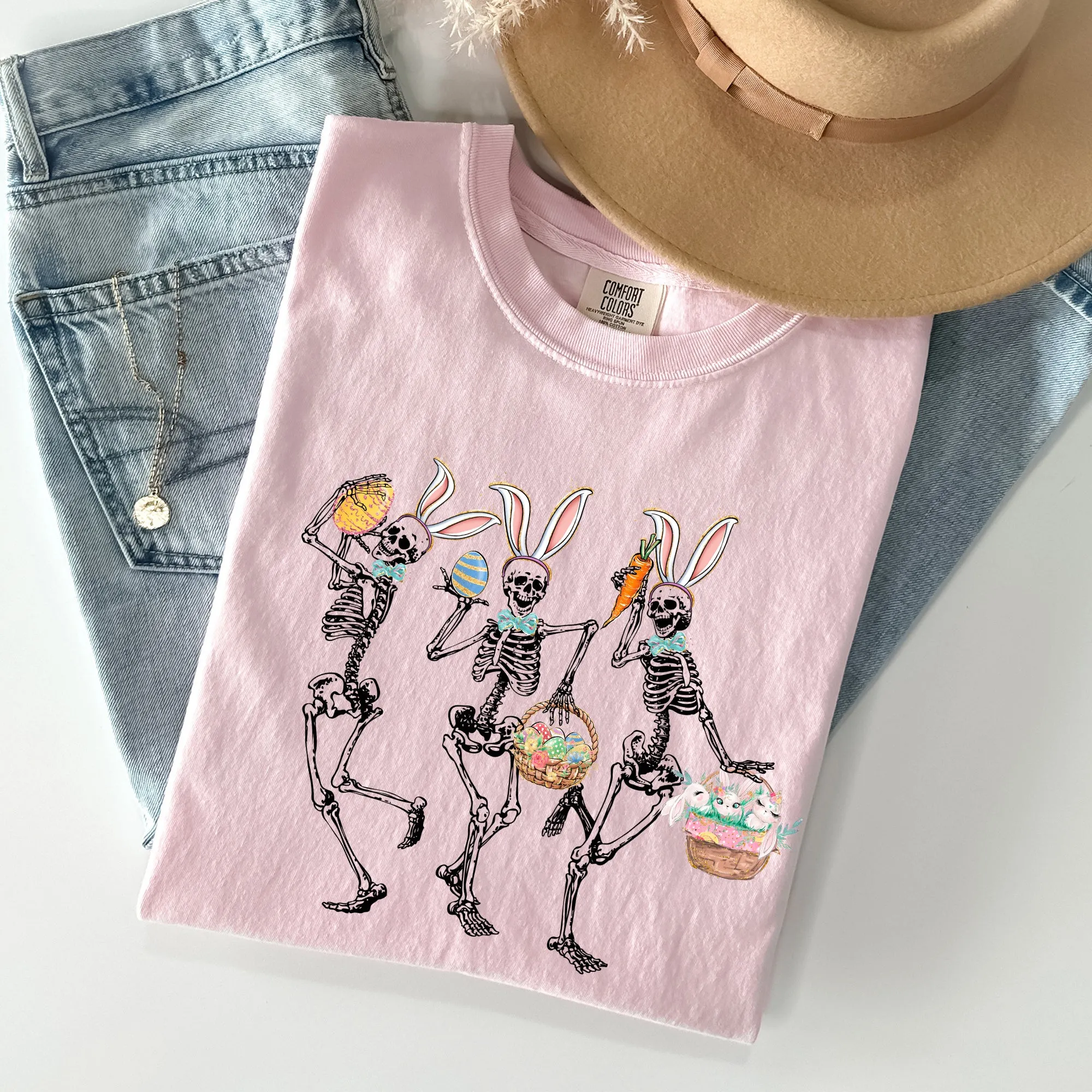 Dancing Easter Skeleton, Rabbit, Bunnies Comfort Colors Tshirt sold by Refinery Number One product image thumbnail 5