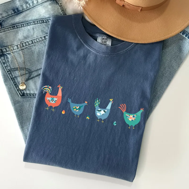 Easter Chickens and Eggs, Spring, Colorful Comfort Colors Tshirt sold by Refinery Number One