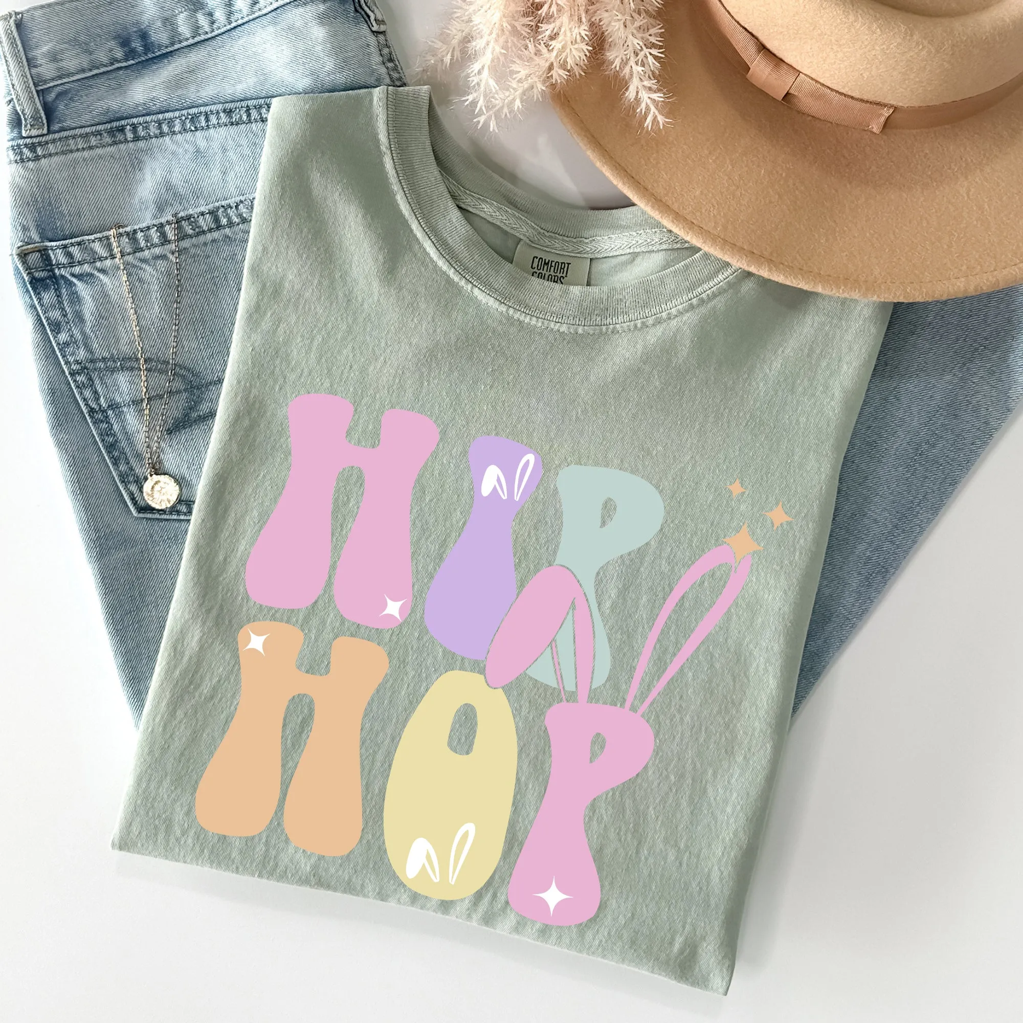 Hip Hop, Retro Easter, Bunny, Rabbit Comfort Colors Tshirt sold by Refinery Number One product image thumbnail 5