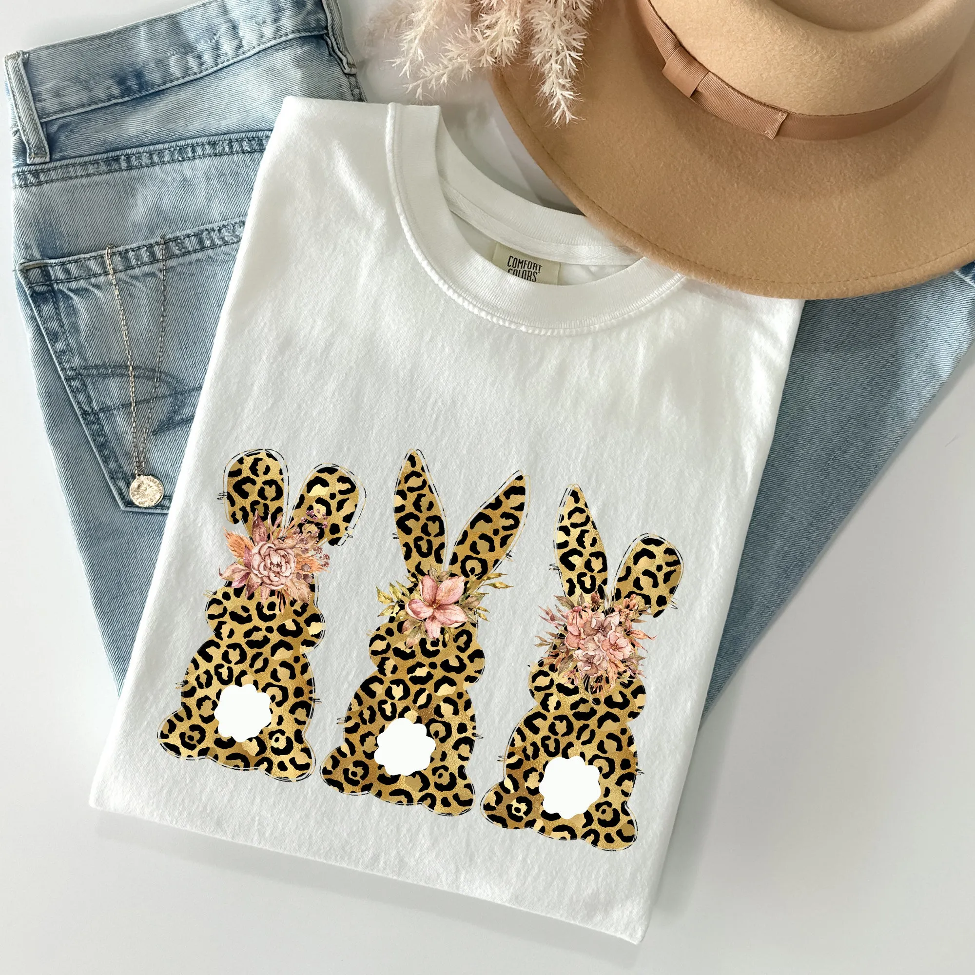 Leopard Print Easter Bunnies, Easter Rabbit Comfort Colors Tshirt sold by Refinery Number One