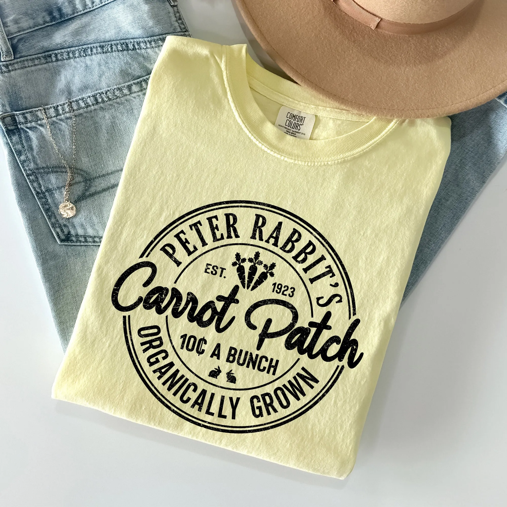 Peter Rabbit's Carrot Patch, Retro Farm Sign, Easter Comfort Colors Tshirt sold by Refinery Number One product image thumbnail 2