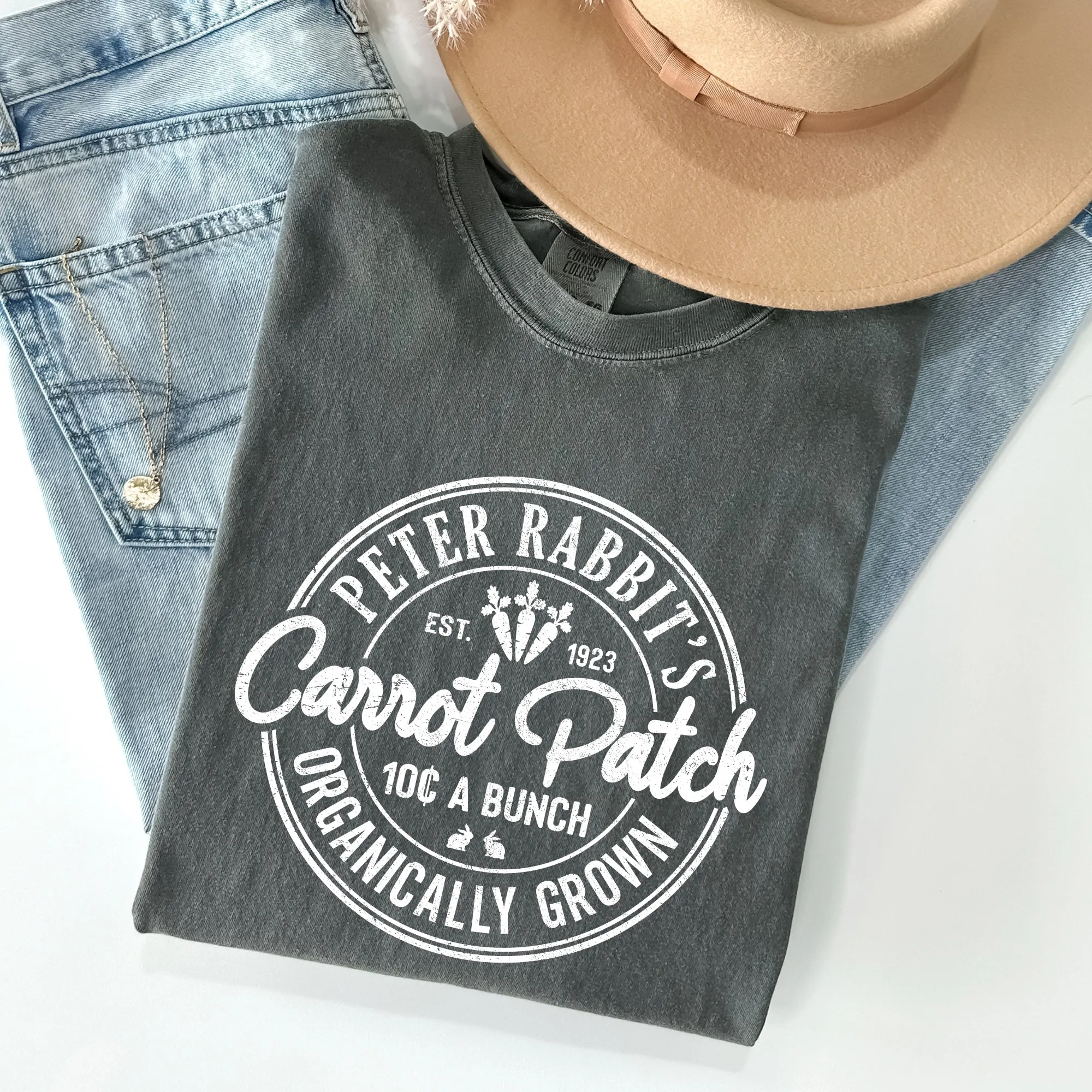 Peter Rabbit's Carrot Patch, Retro Farm Sign, Easter Comfort Colors Tshirt sold by Refinery Number One product image thumbnail 5