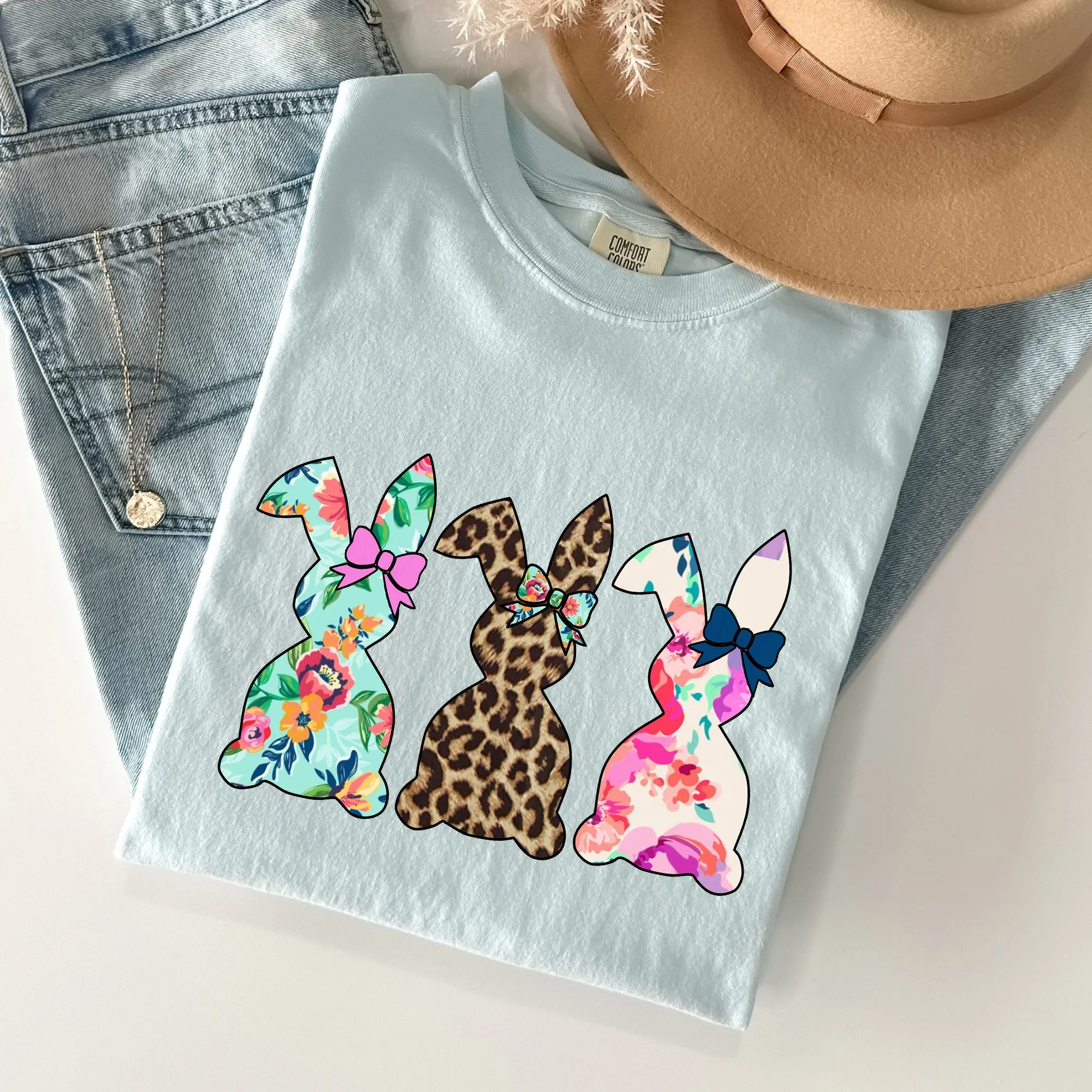 Retro Easter Rabbits, Floral, Leopard, Bunnies Comfort Colors Tshirt sold by Refinery Number One product image thumbnail 5