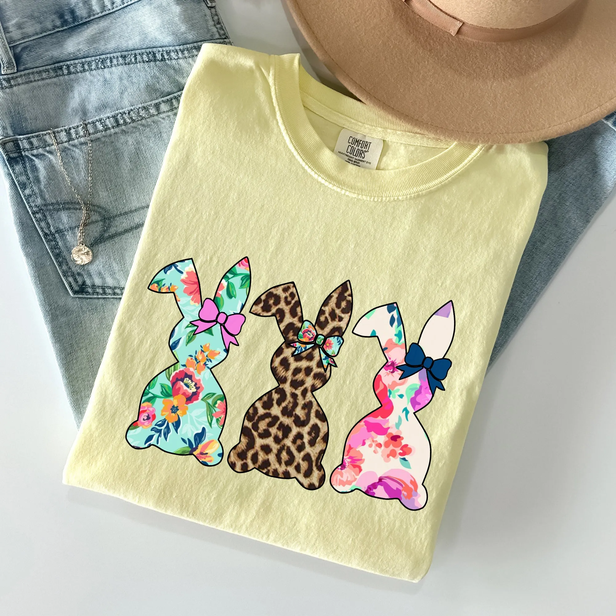 Retro Easter Rabbits, Floral, Leopard, Bunnies Comfort Colors Tshirt sold by Refinery Number One product image thumbnail 3