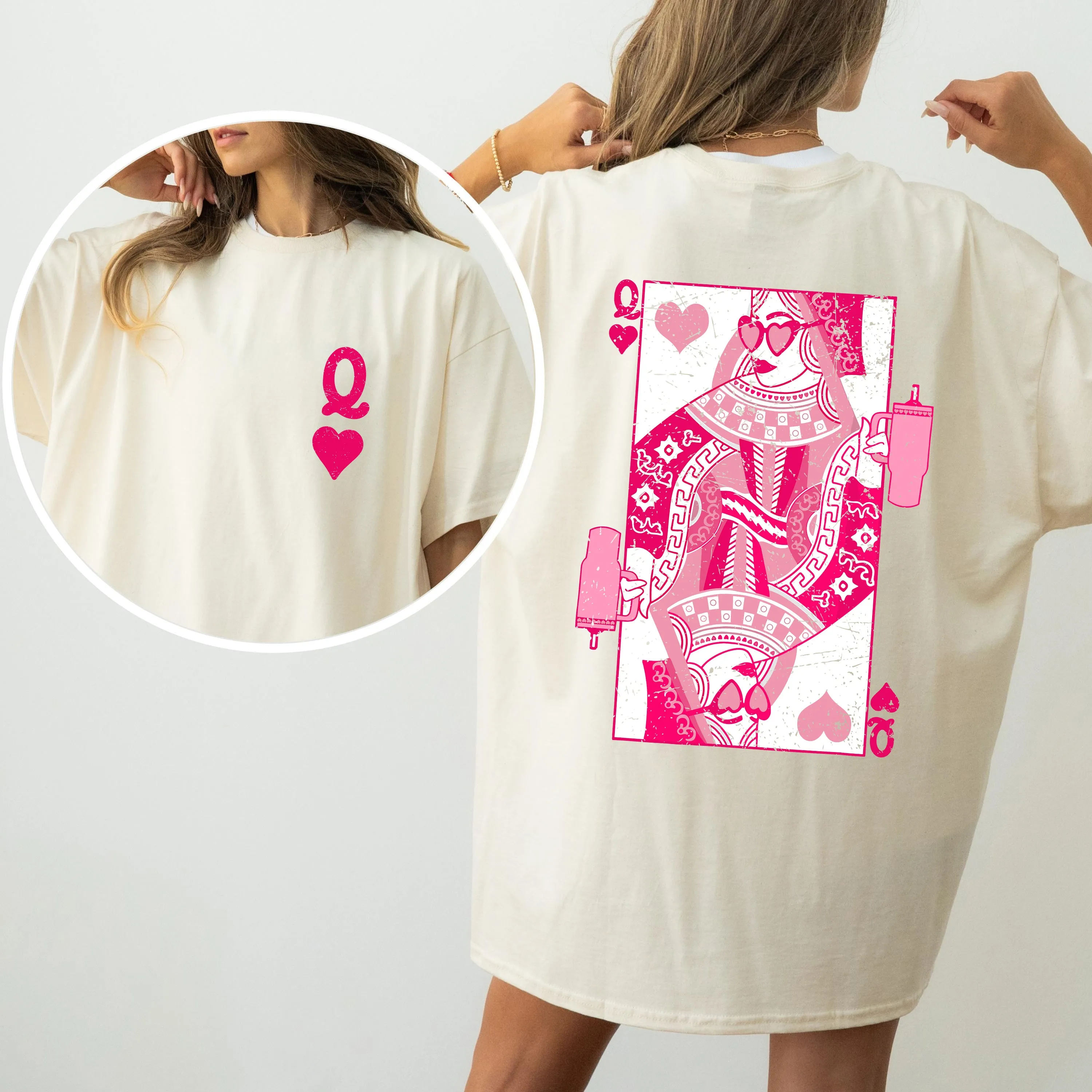 Queen of Hearts, Cards, Games, Valentine's Day Comfort Colors Tshirt sold by Refinery Number One product image thumbnail 4