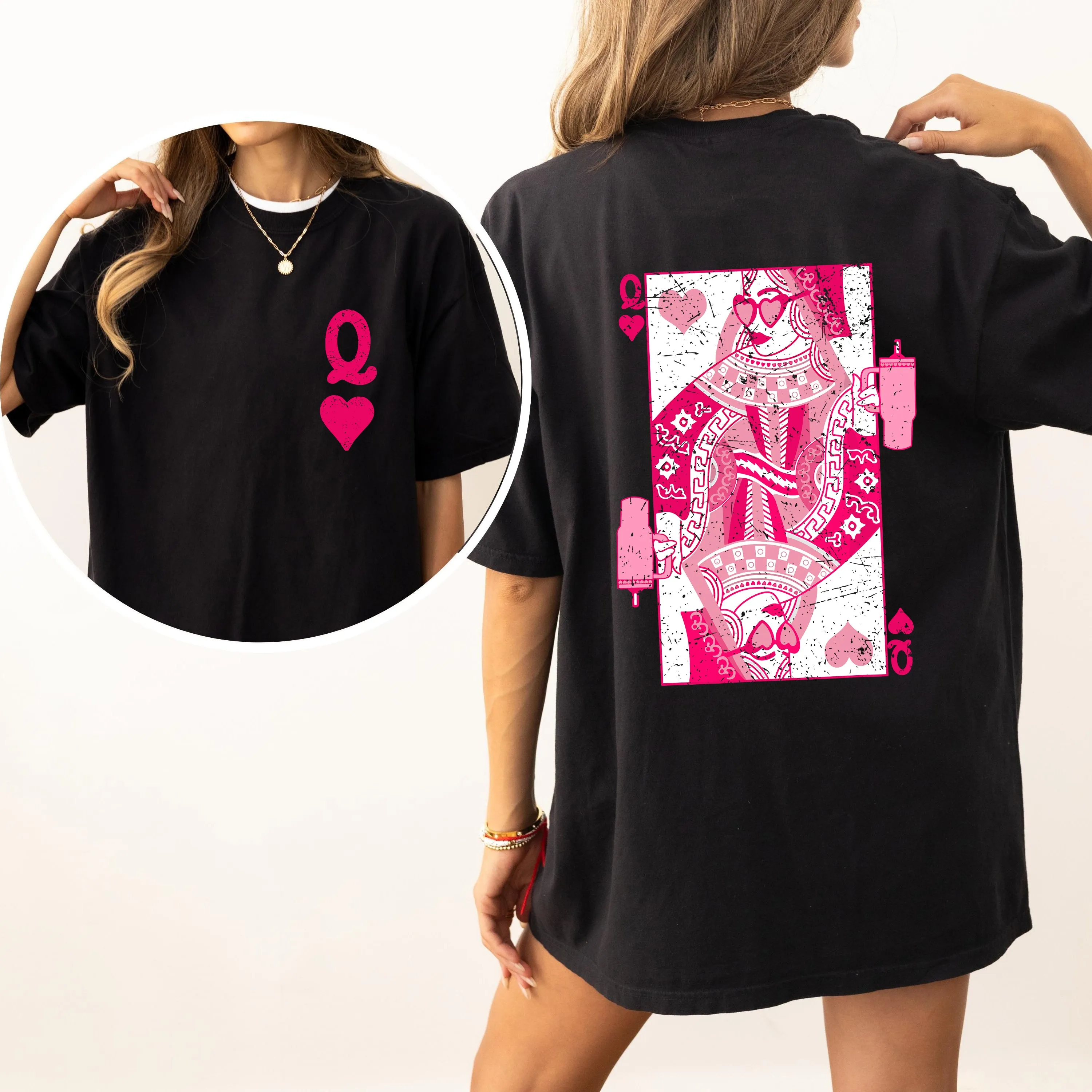 Queen of Hearts, Cards, Games, Valentine's Day Comfort Colors Tshirt sold by Refinery Number One product image thumbnail 5