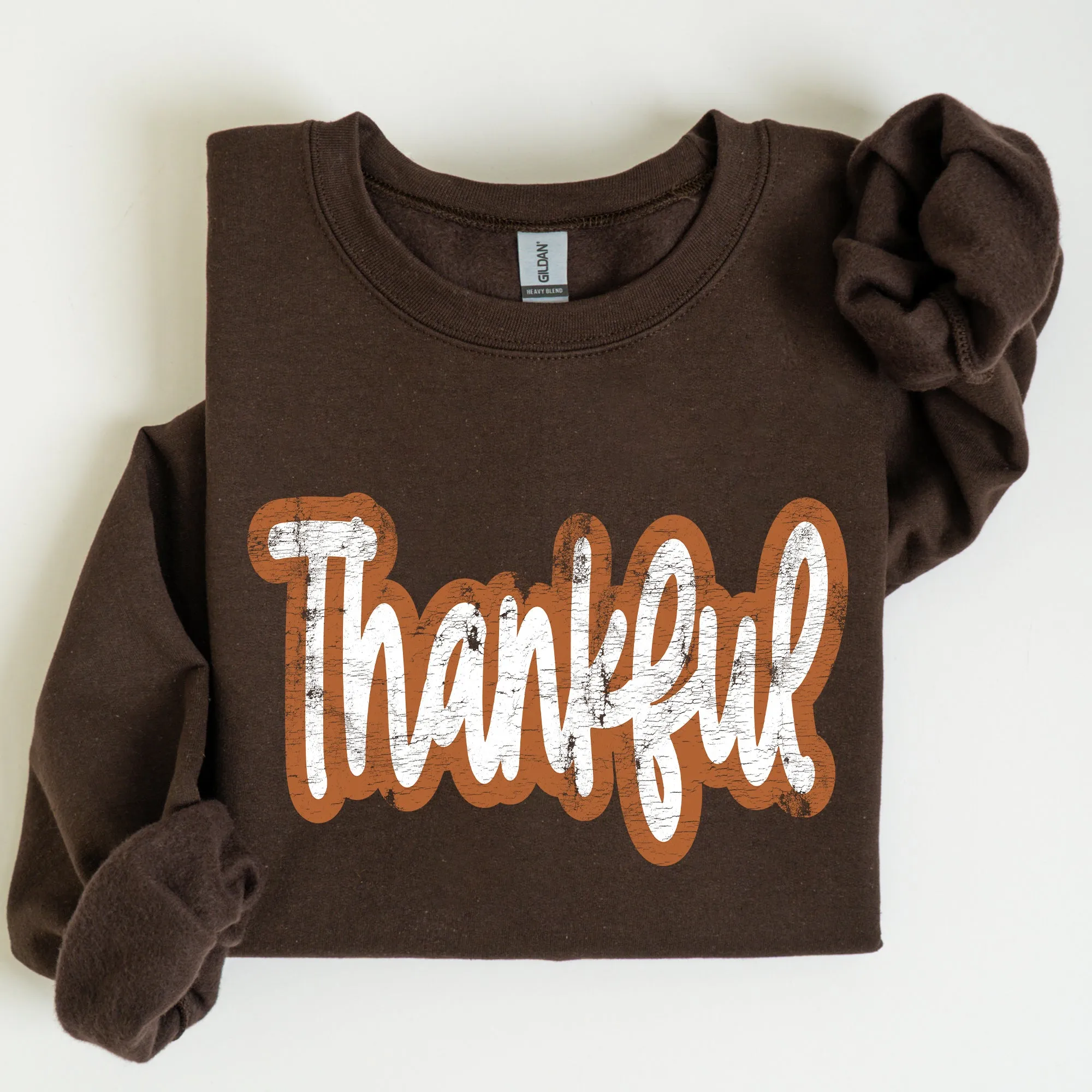 Thankful Thanksgiving Positivity Mental Health Vintage Wellness Message Sweatshirt sold by Refinery Number One product image thumbnail 5