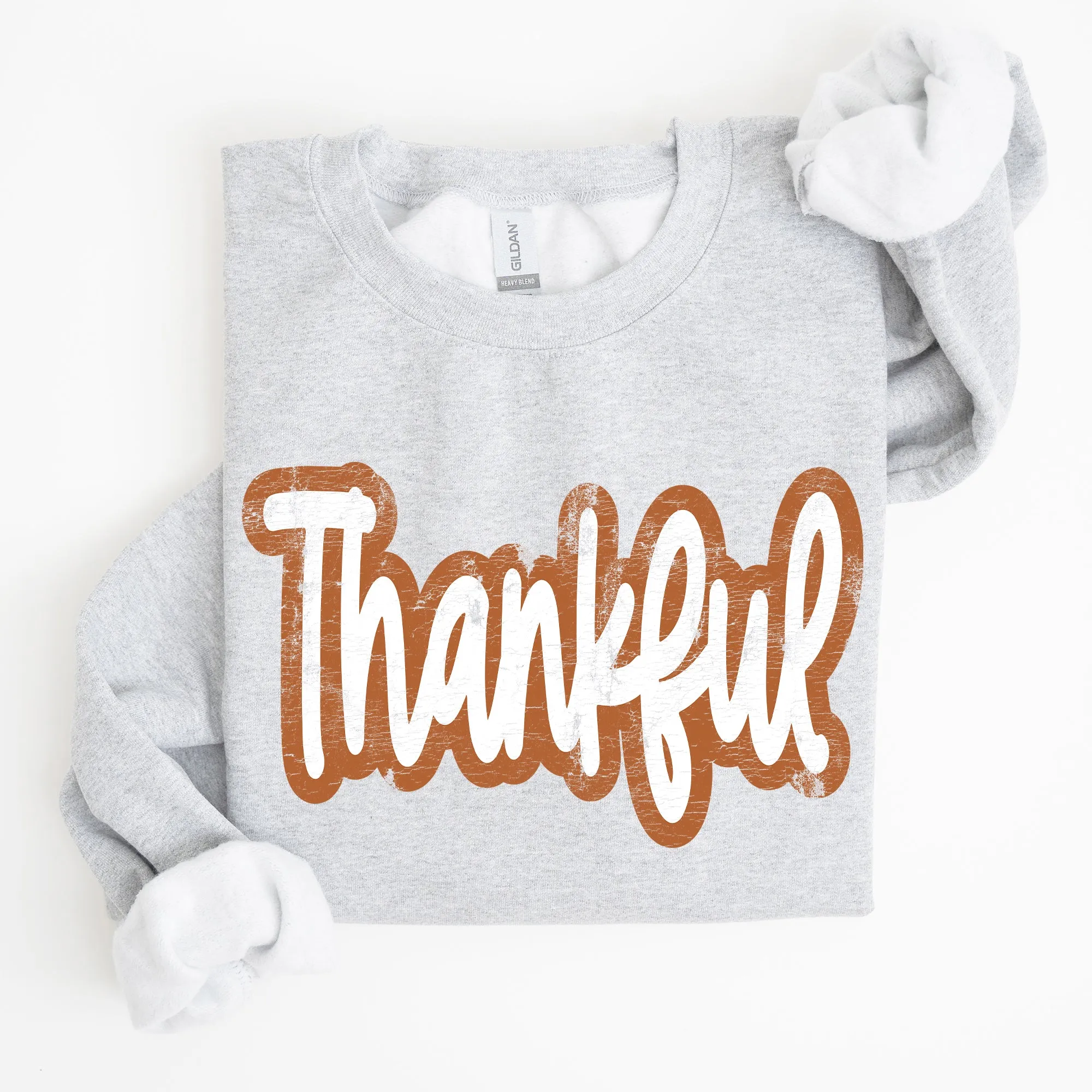 Thankful Thanksgiving Positivity Mental Health Vintage Wellness Message Sweatshirt sold by Refinery Number One product image thumbnail 3