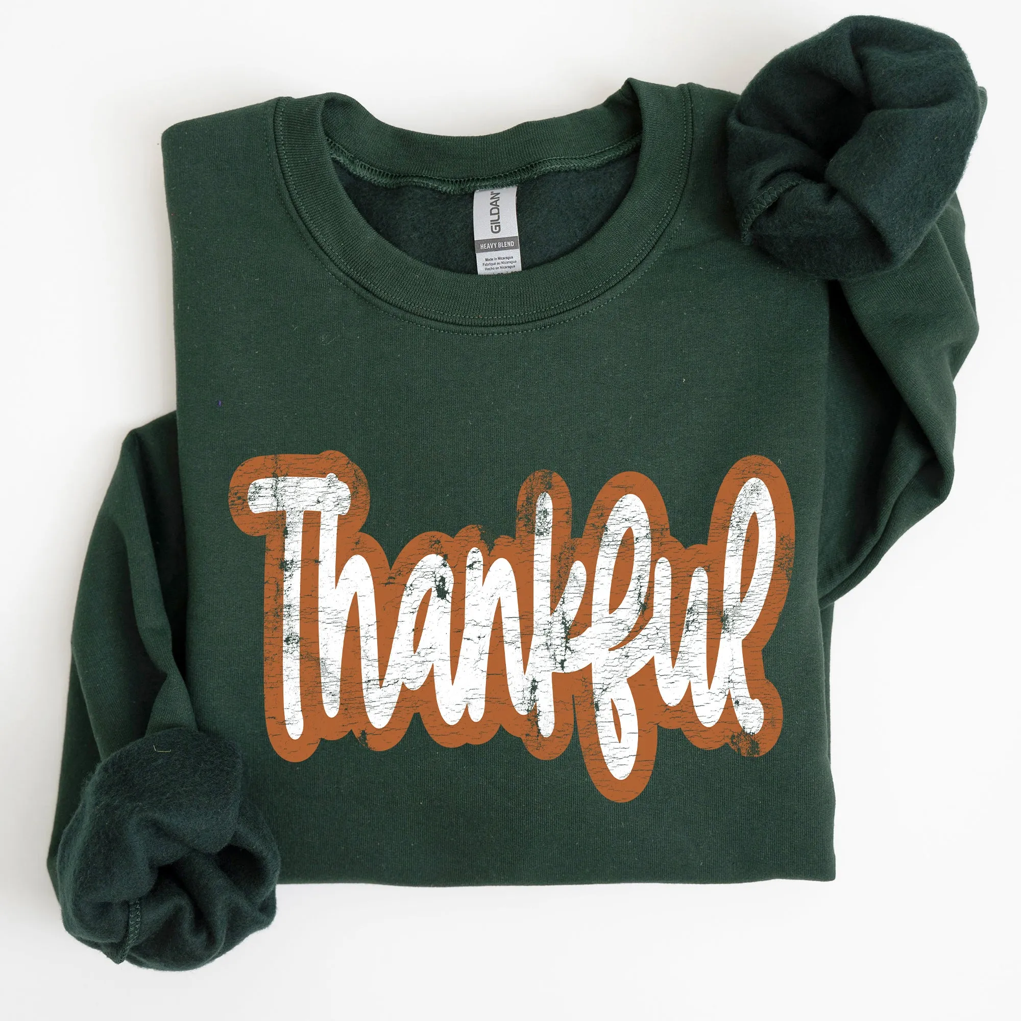 Thankful Thanksgiving Positivity Mental Health Vintage Wellness Message Sweatshirt sold by Refinery Number One product image thumbnail 2