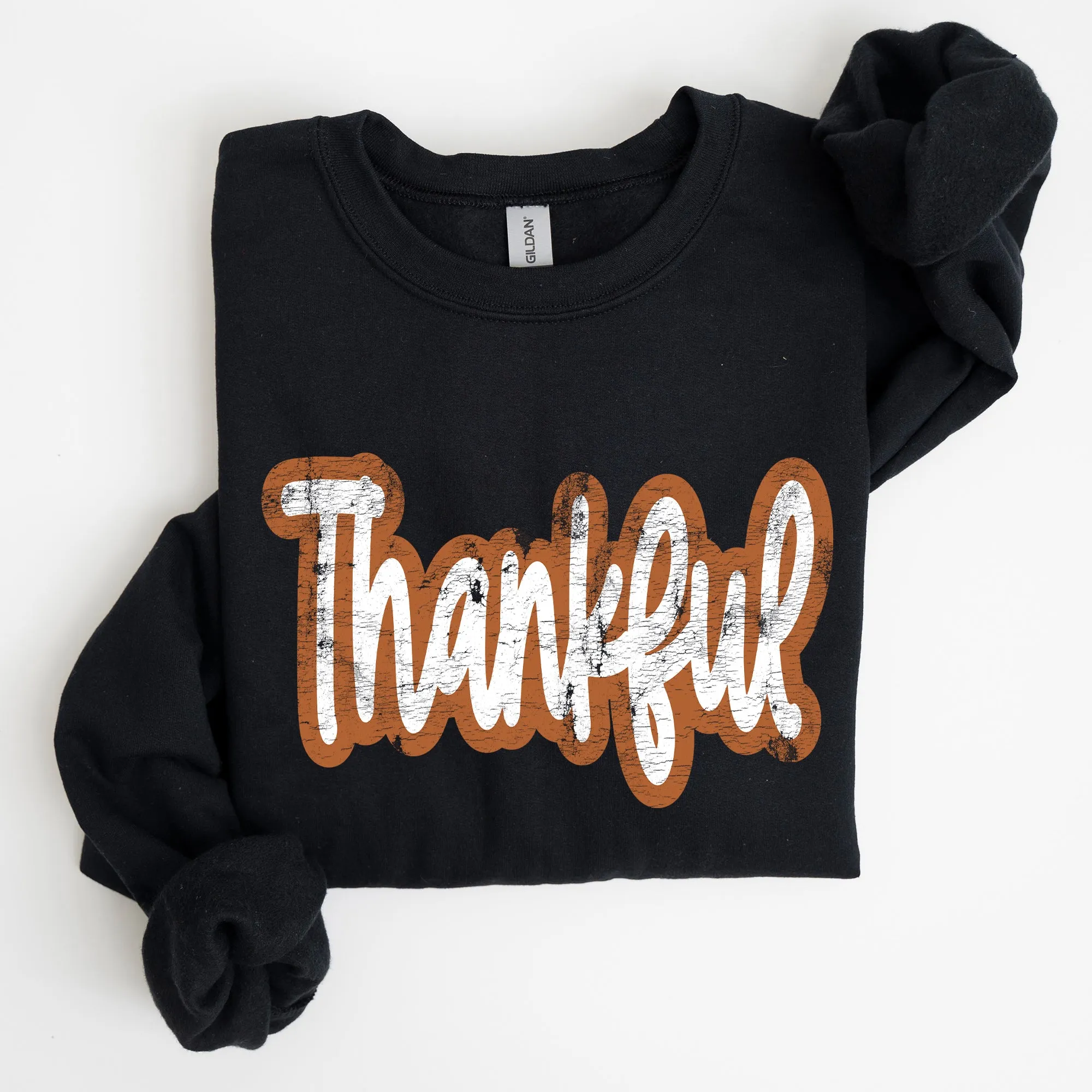Thankful Thanksgiving Positivity Mental Health Vintage Wellness Message Sweatshirt sold by Refinery Number One product image thumbnail 4