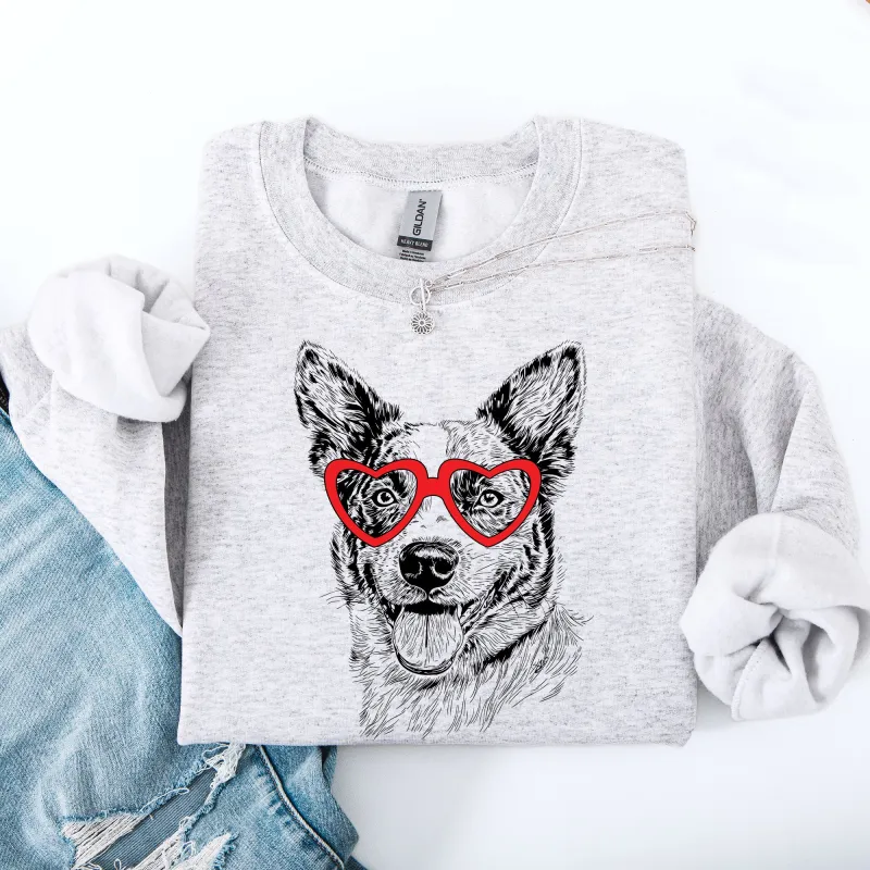Australian Cattle, Blue Heeler, Pet, Dog Breed, Valentine's Sweatshirt sold by Refinery Number One