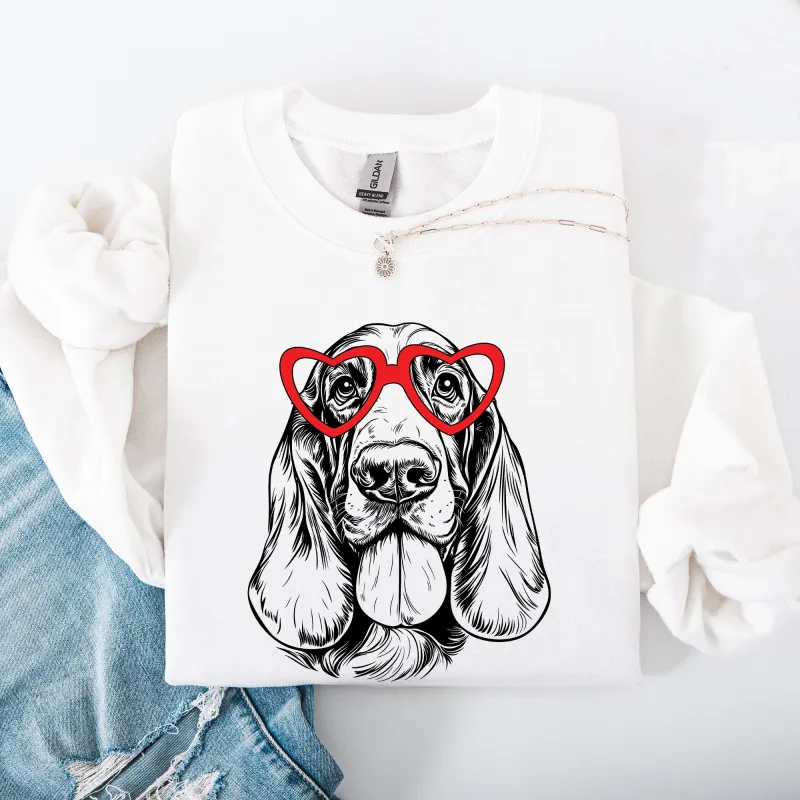 Basset Hound, Pet, Dog Breed, Valentine's Sweatshirt sold by Refinery Number One