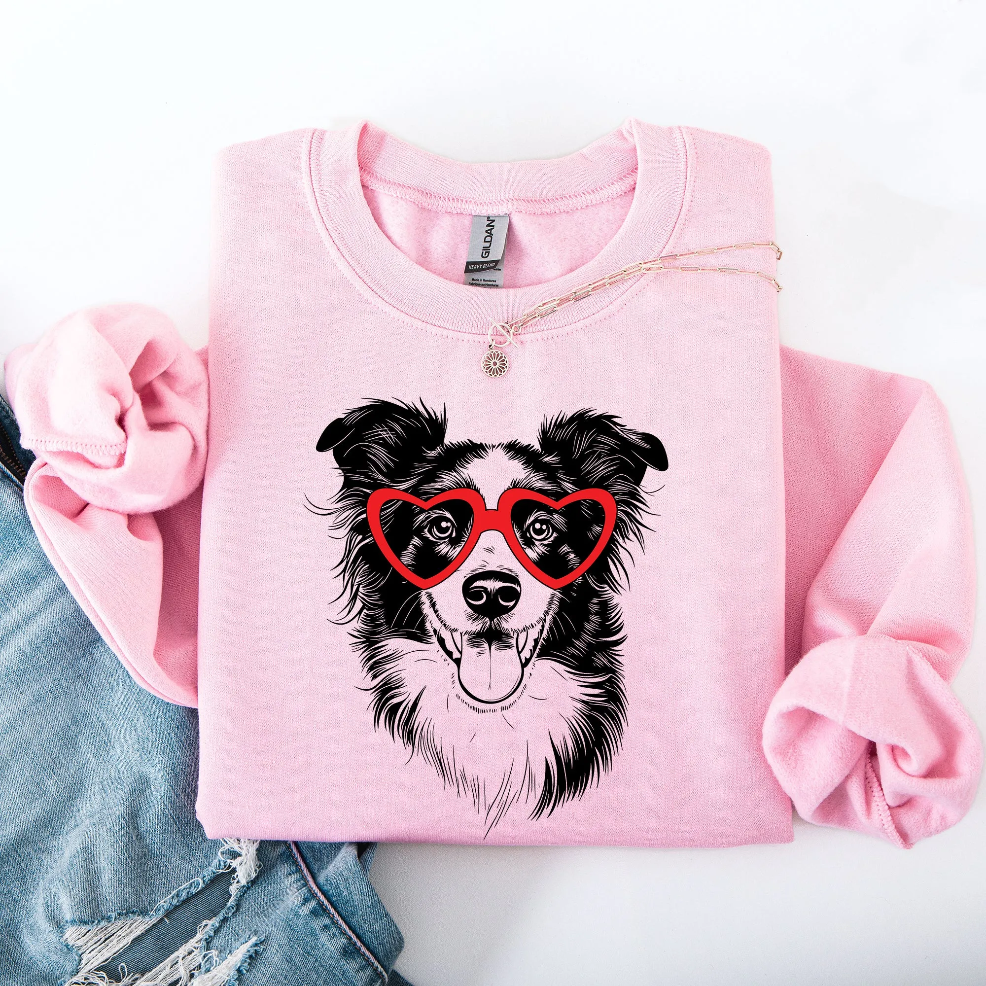 Border Collie, Pet, Dog Breed, Valentine's Sweatshirt sold by Refinery Number One product image thumbnail 3