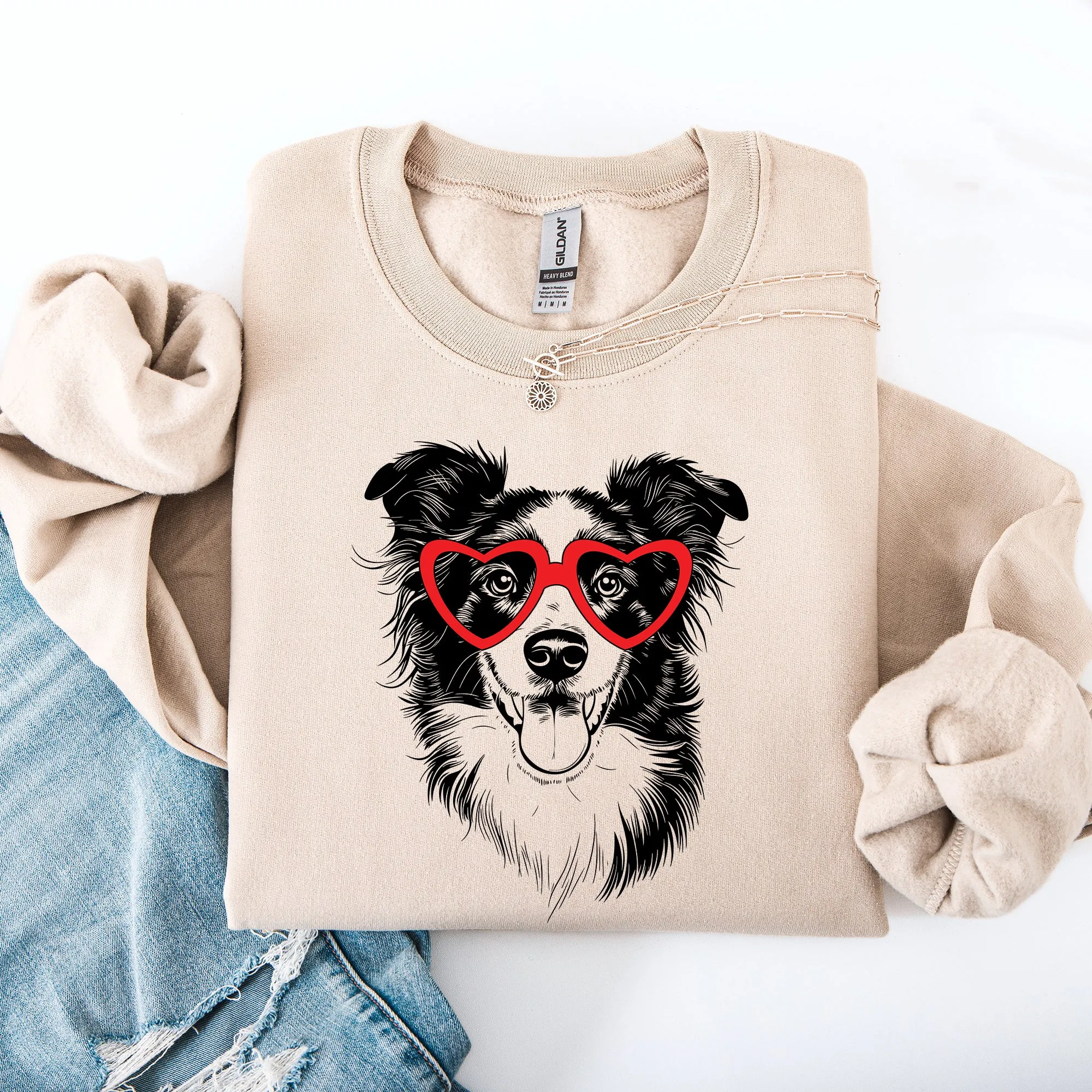 Border Collie, Pet, Dog Breed, Valentine's Sweatshirt sold by Refinery Number One product image thumbnail 4