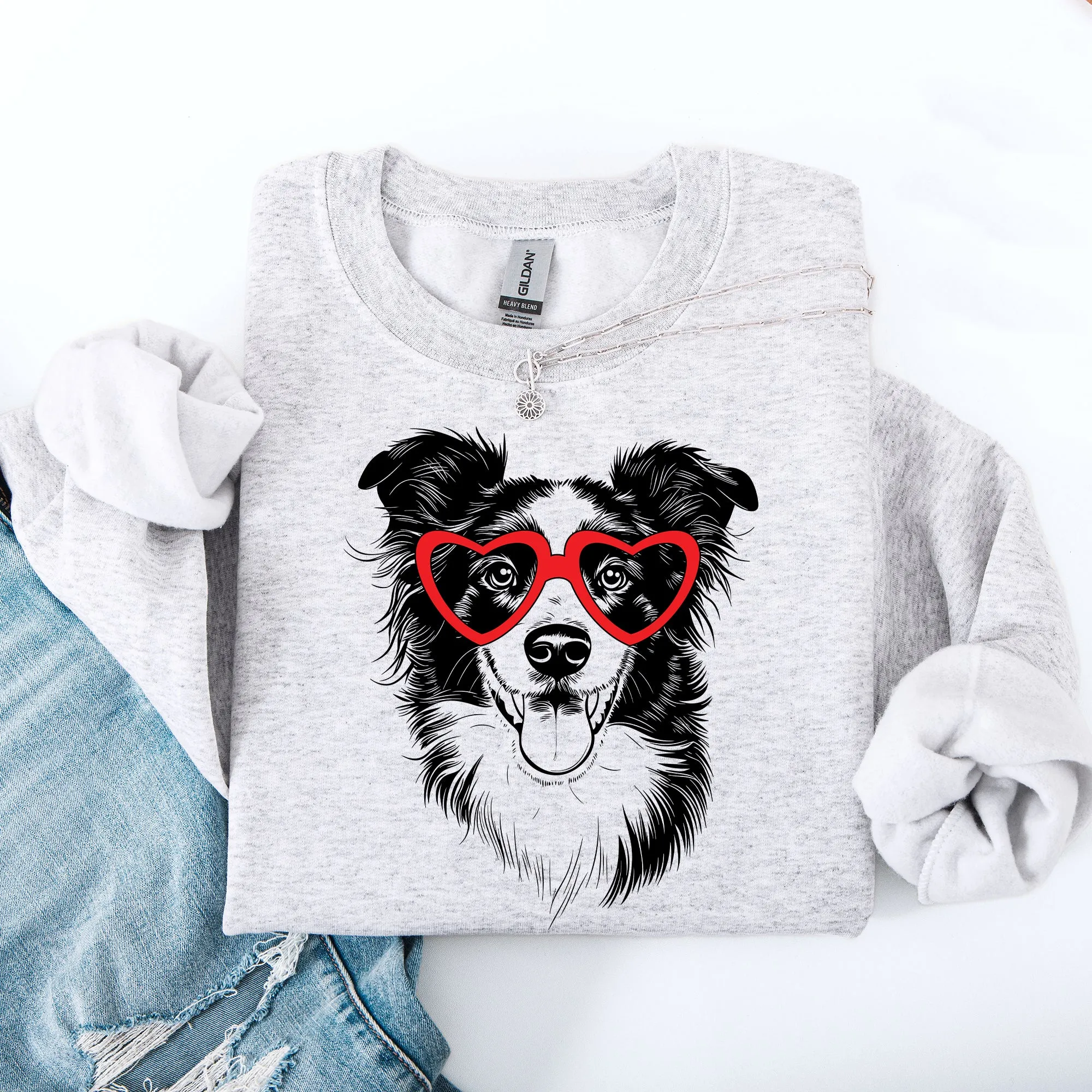 Border Collie, Pet, Dog Breed, Valentine's Sweatshirt sold by Refinery Number One