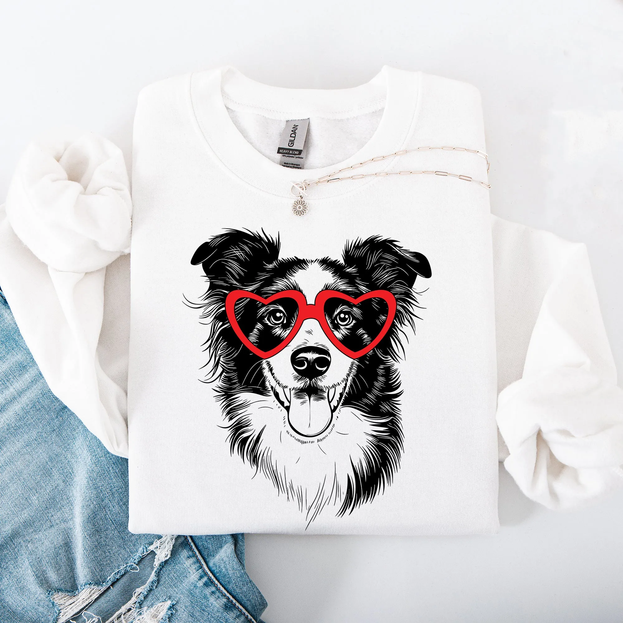 Border Collie, Pet, Dog Breed, Valentine's Sweatshirt sold by Refinery Number One product image thumbnail 2