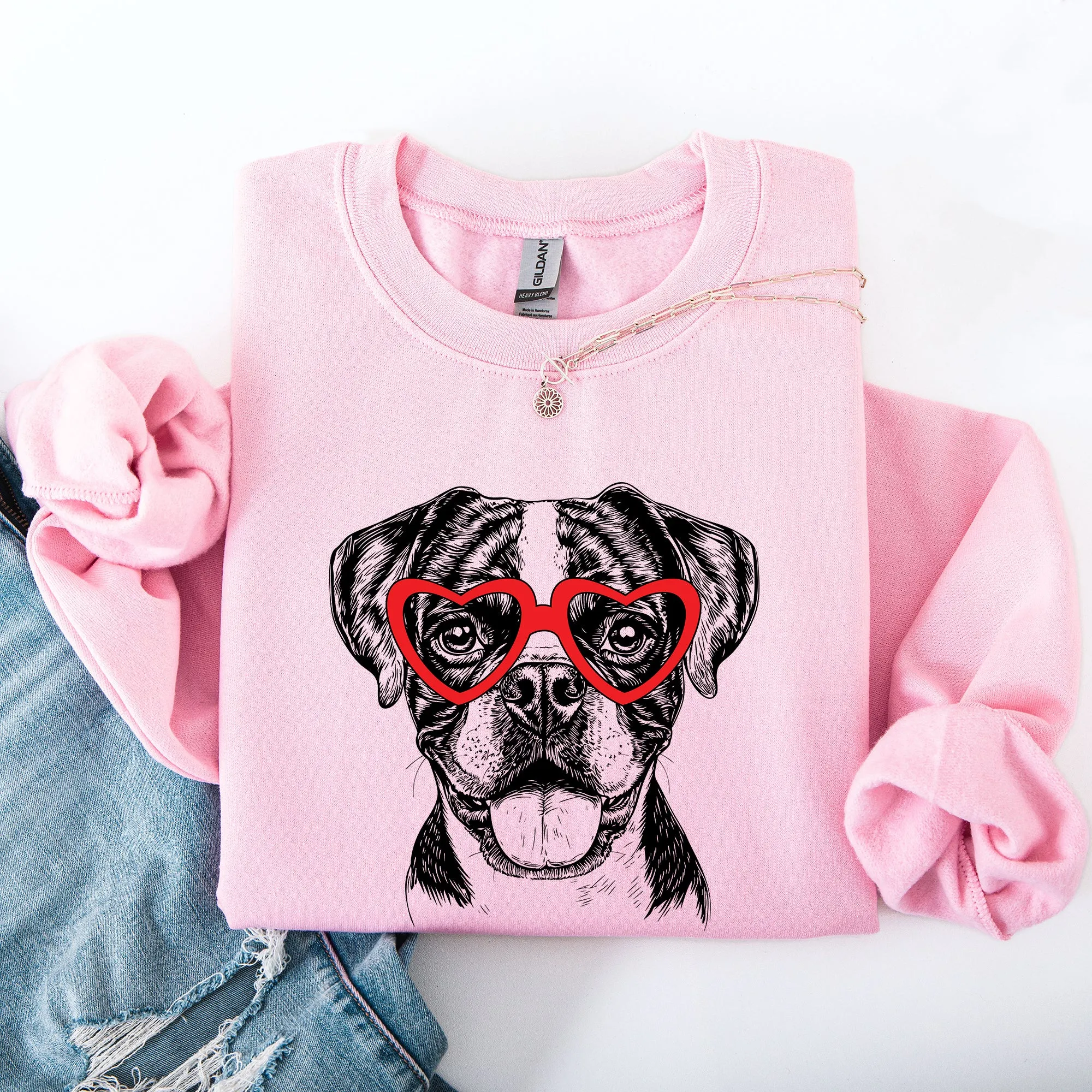 Boxer, Pet, Dog Breed, Valentine's Sweatshirt sold by Refinery Number One product image thumbnail 2
