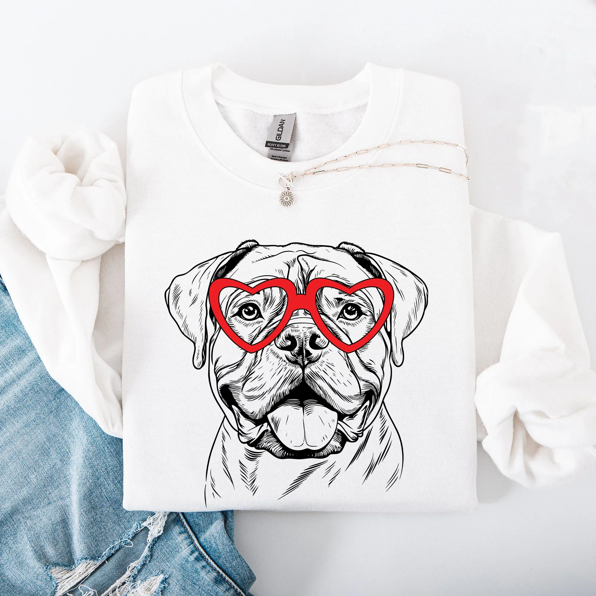 Bull Mastiff, Pet, Dog Breed, Valentine's Sweatshirt sold by Refinery Number One product image thumbnail 4