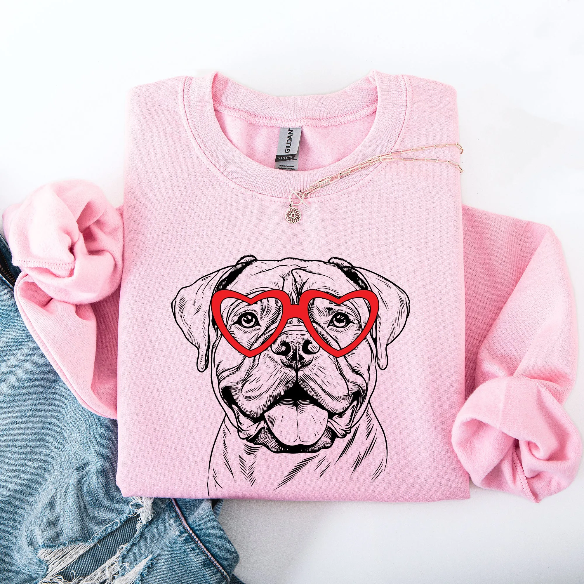 Bull Mastiff, Pet, Dog Breed, Valentine's Sweatshirt sold by Refinery Number One