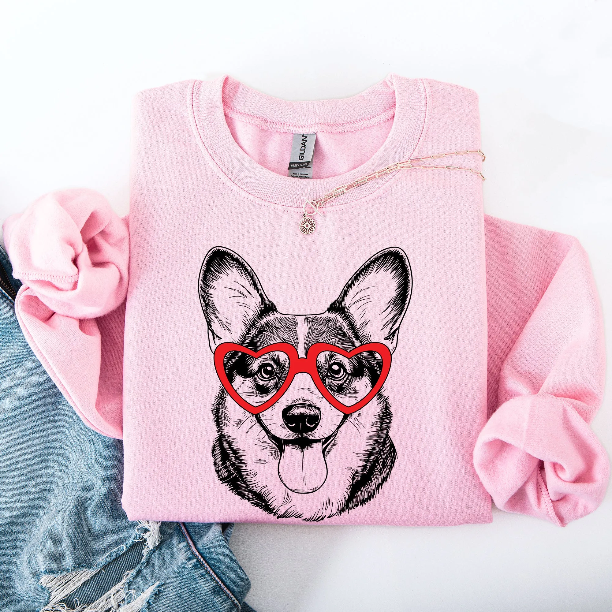 Corgi, Pet, Dog Breed, Valentine's Sweatshirt sold by Refinery Number One