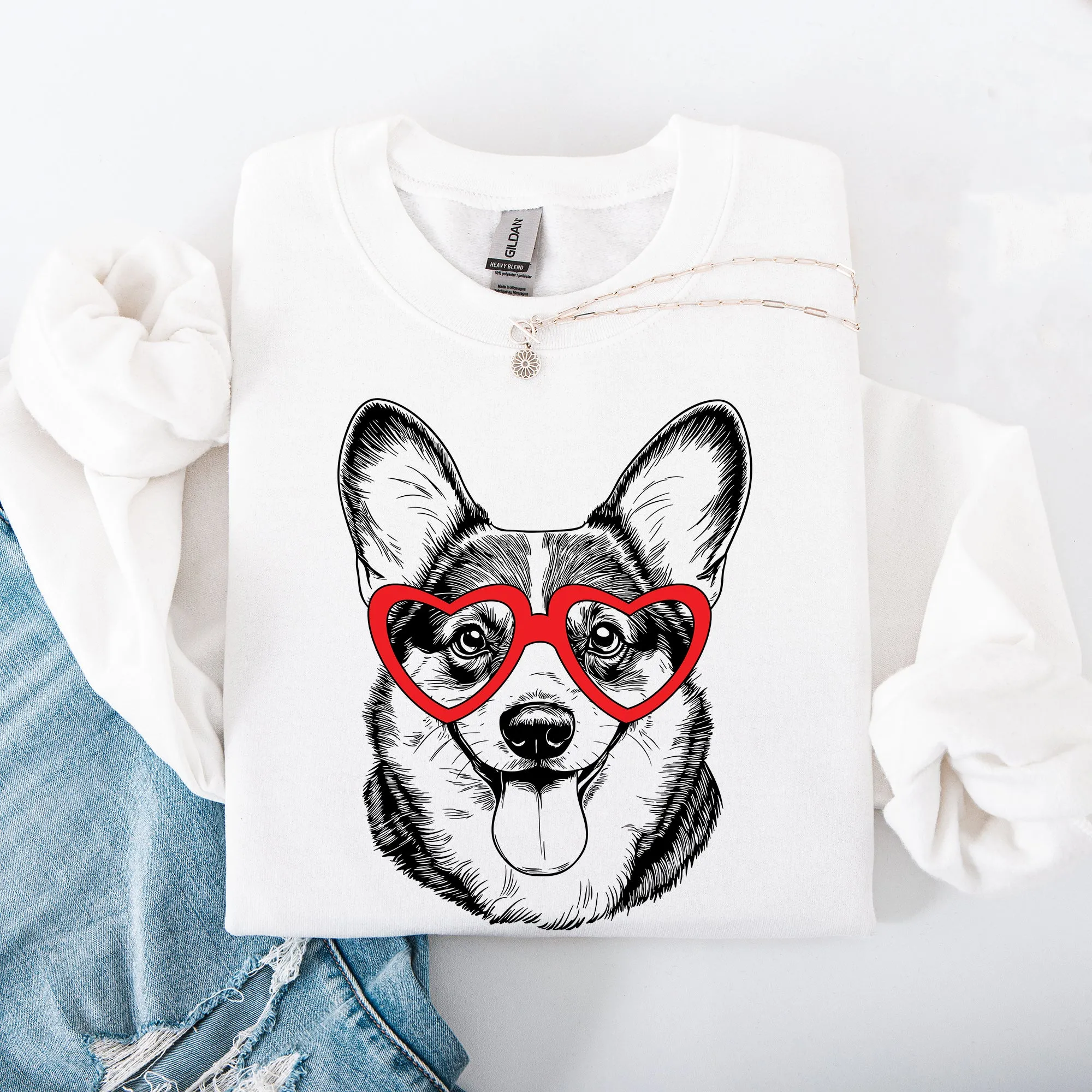 Corgi, Pet, Dog Breed, Valentine's Sweatshirt sold by Refinery Number One product image thumbnail 2
