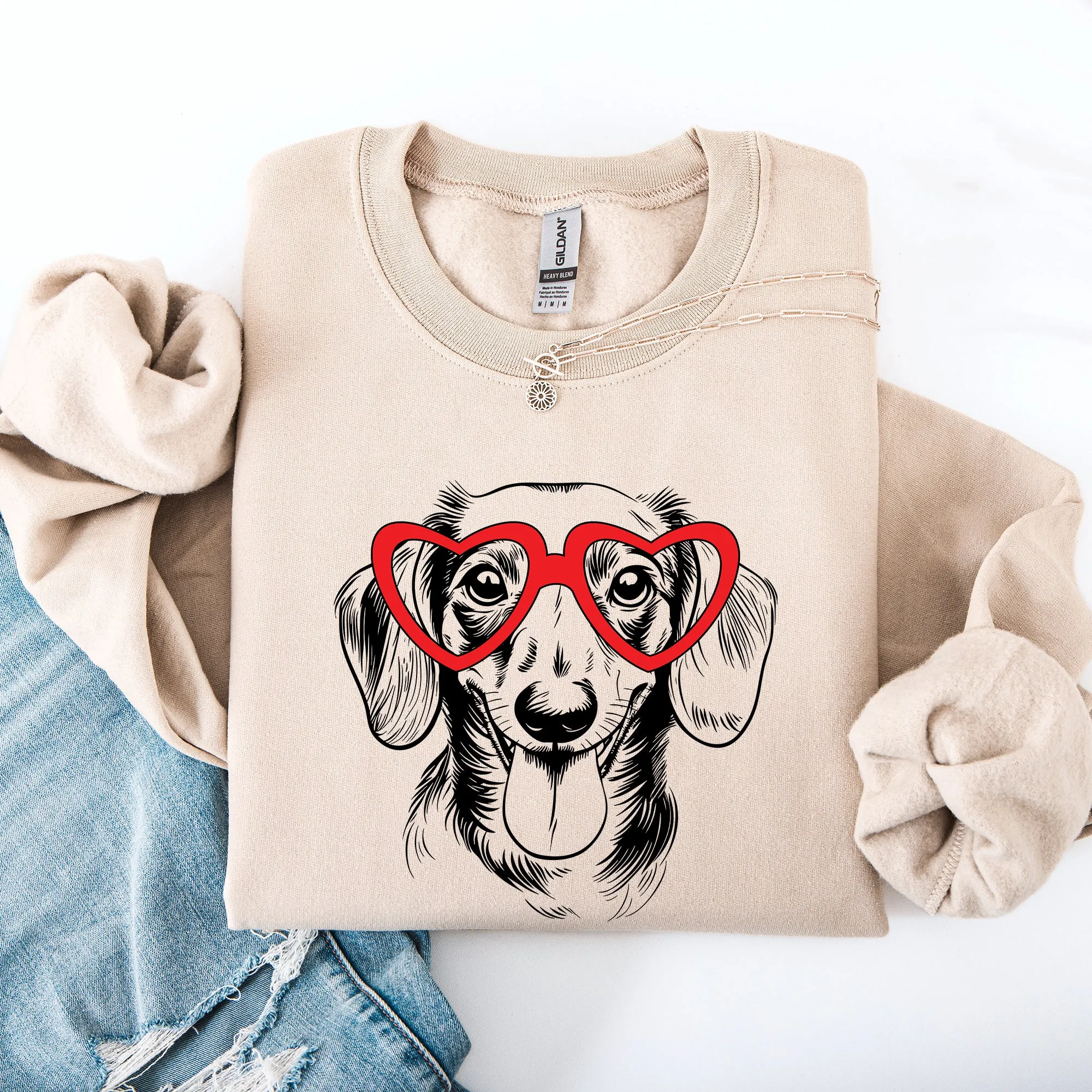 Dachshund, Pet, Dog Breed, Valentine's Sweatshirt sold by Refinery Number One product image thumbnail 3