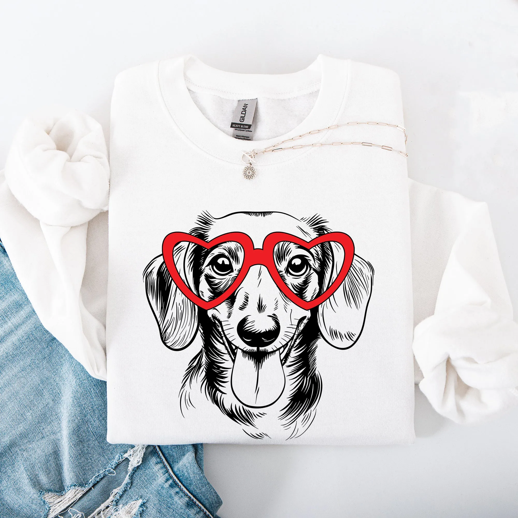 Dachshund, Pet, Dog Breed, Valentine's Sweatshirt sold by Refinery Number One product image thumbnail 4