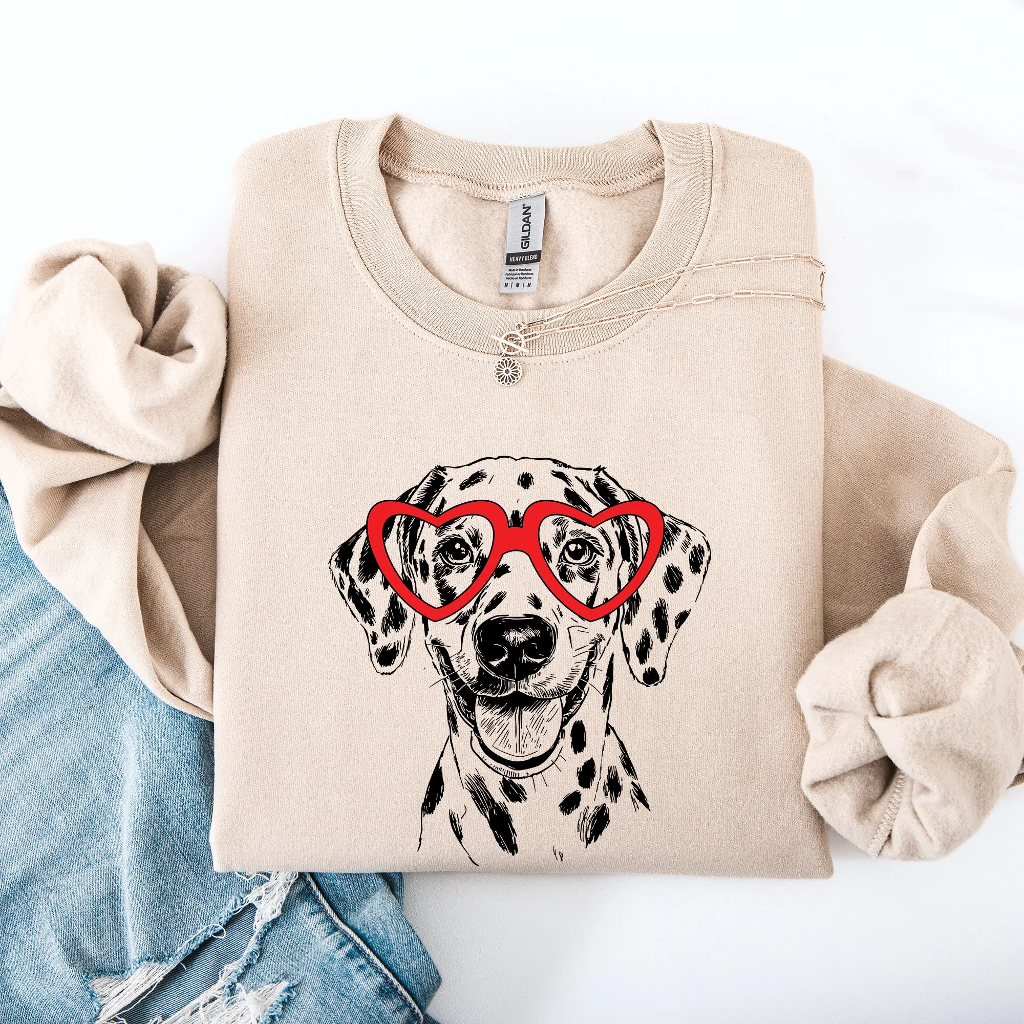 Dalmatian, Pet, Dog Breed, Valentine's Sweatshirt sold by Refinery Number One