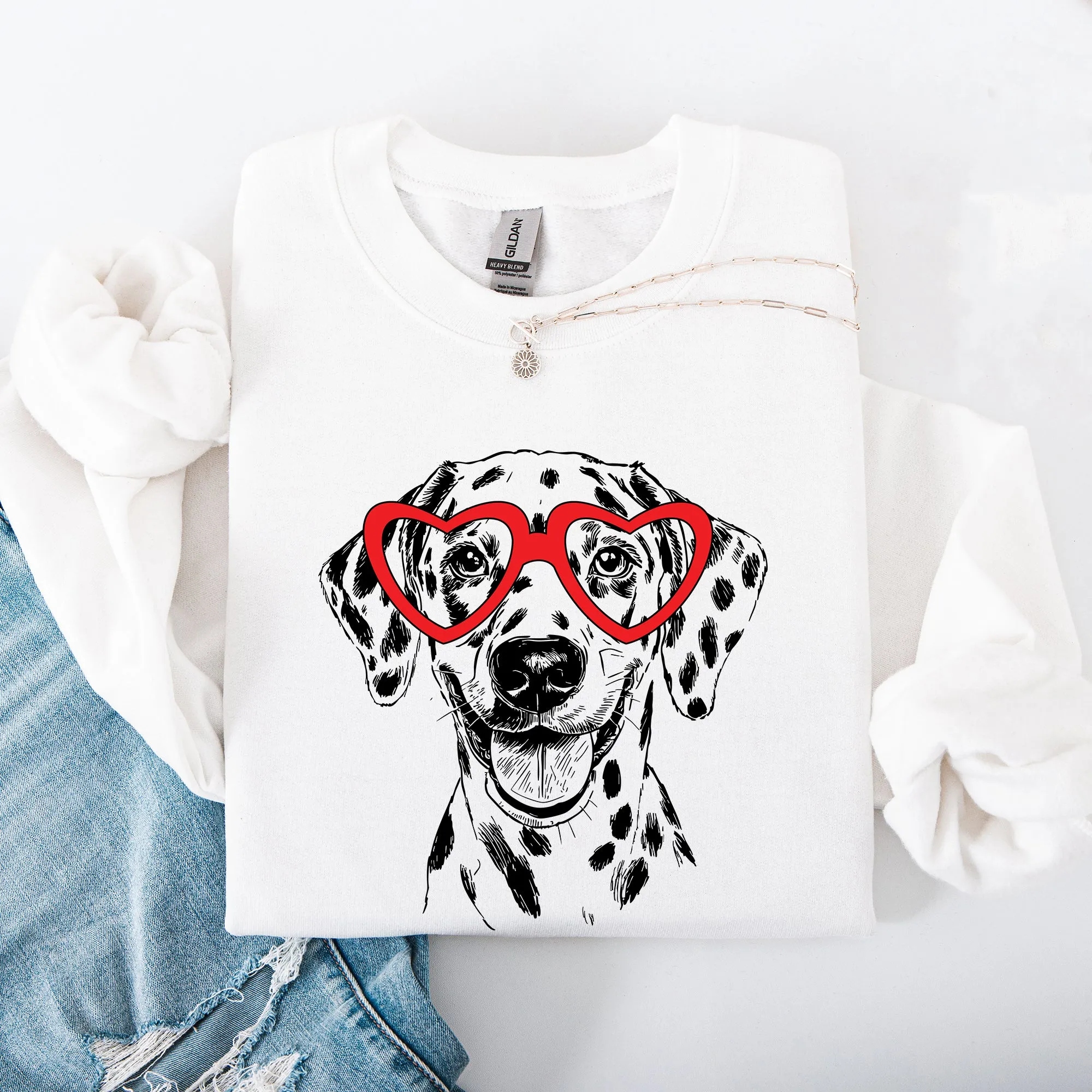 Dalmatian, Pet, Dog Breed, Valentine's Sweatshirt sold by Refinery Number One product image thumbnail 2