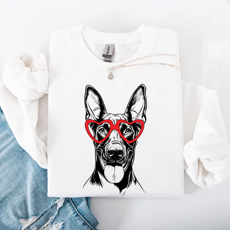 Doberman, Pet, Dog Breed, Valentine's Sweatshirt sold by Refinery Number One