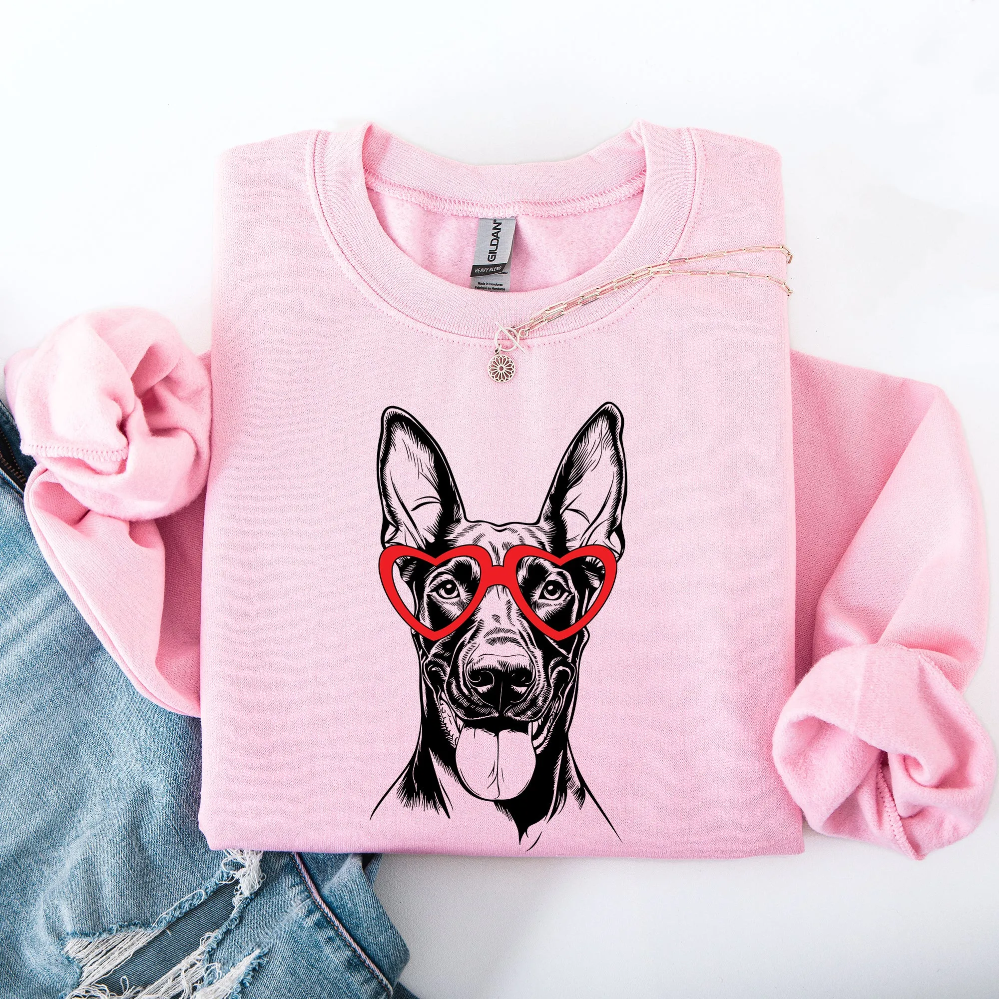 Doberman, Pet, Dog Breed, Valentine's Sweatshirt sold by Refinery Number One product image thumbnail 4
