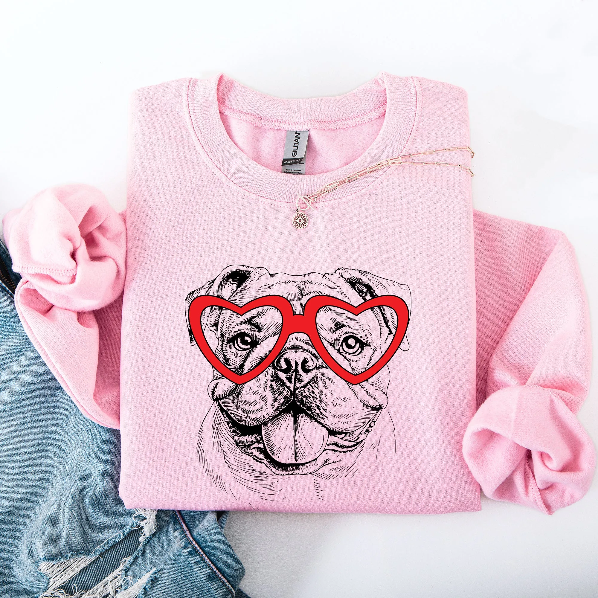 English Bulldog, Pet, Dog Breed, Valentine's Sweatshirt sold by Refinery Number One product image thumbnail 3