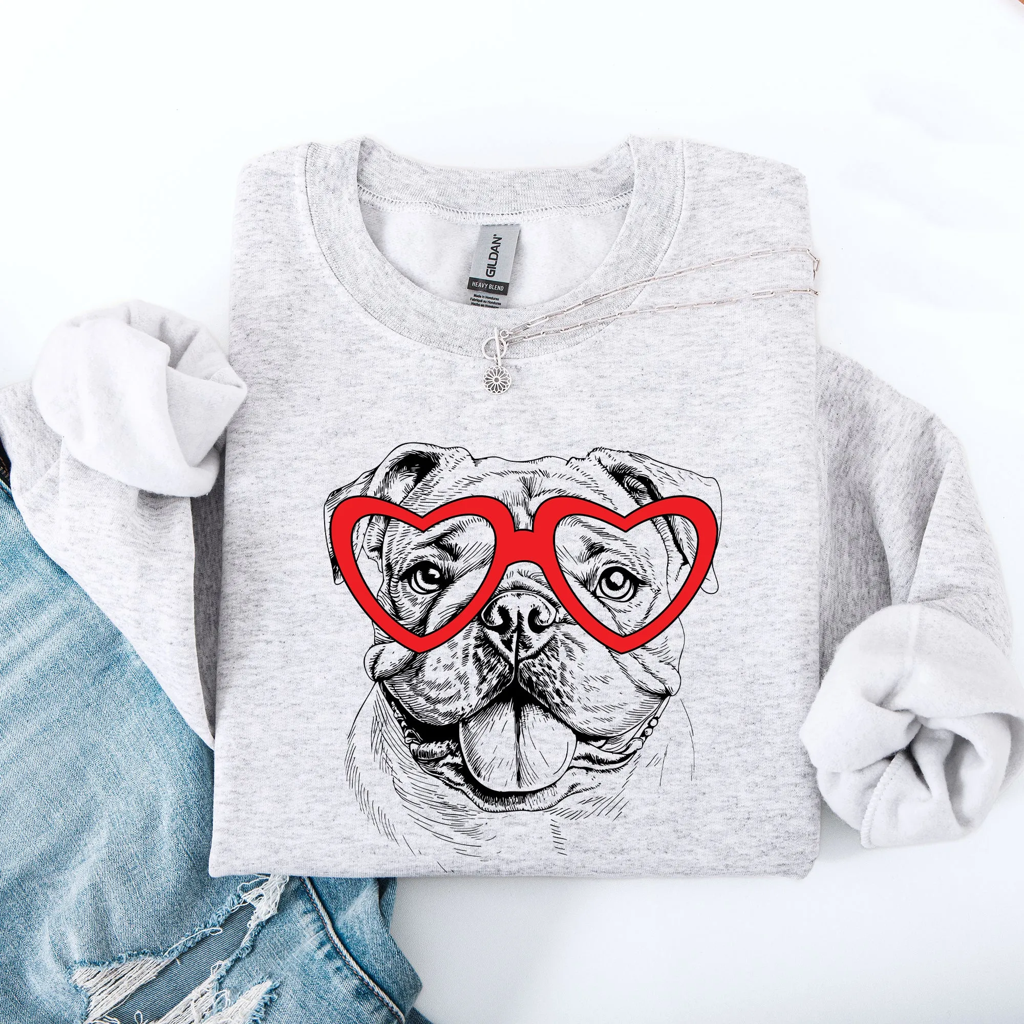 English Bulldog, Pet, Dog Breed, Valentine's Sweatshirt sold by Refinery Number One
