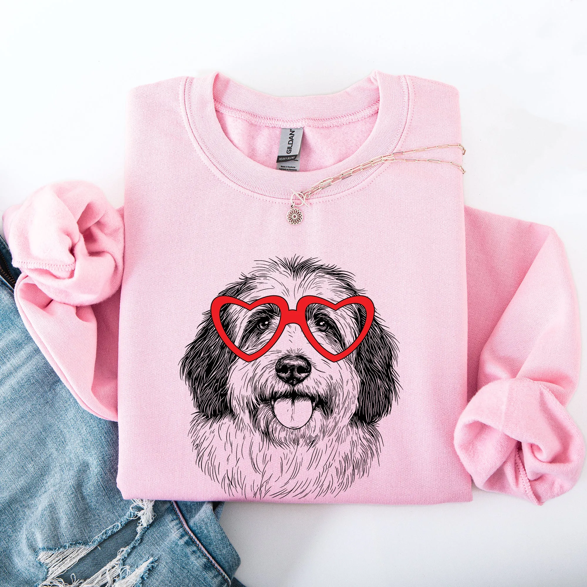 English Sheepdog, Pet, Dog Breed, Valentine's Sweatshirt sold by Refinery Number One product image thumbnail 3