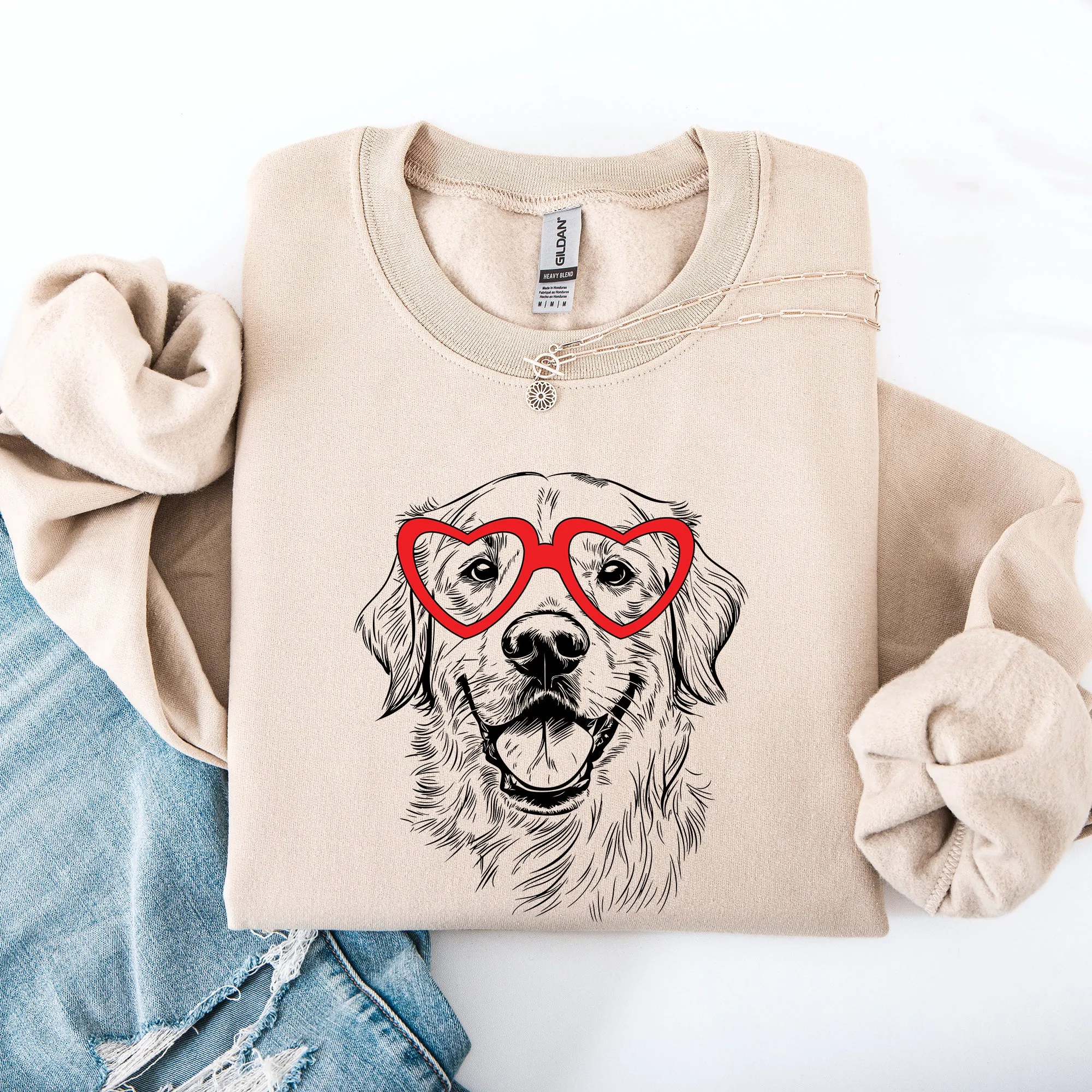 Golden Retriever, Pet, Dog Breed, Valentine's Sweatshirt sold by Refinery Number One product image thumbnail 3