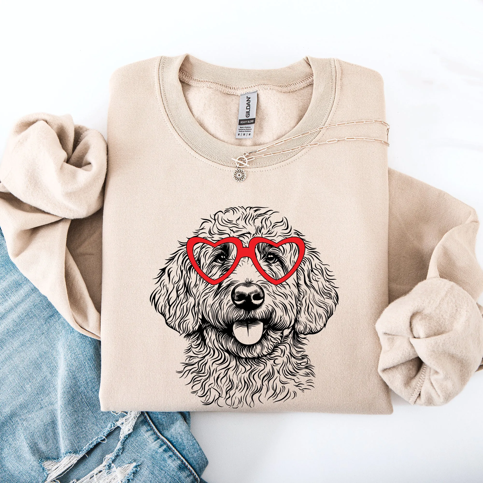 Goldendoodle, Pet, Dog Breed, Valentine's Sweatshirt sold by Refinery Number One