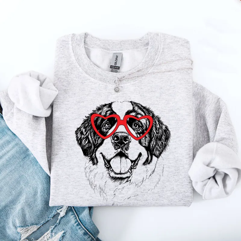 Saint Bernard, Pet, Dog Breed, Valentine's Sweatshirt sold by Refinery Number One