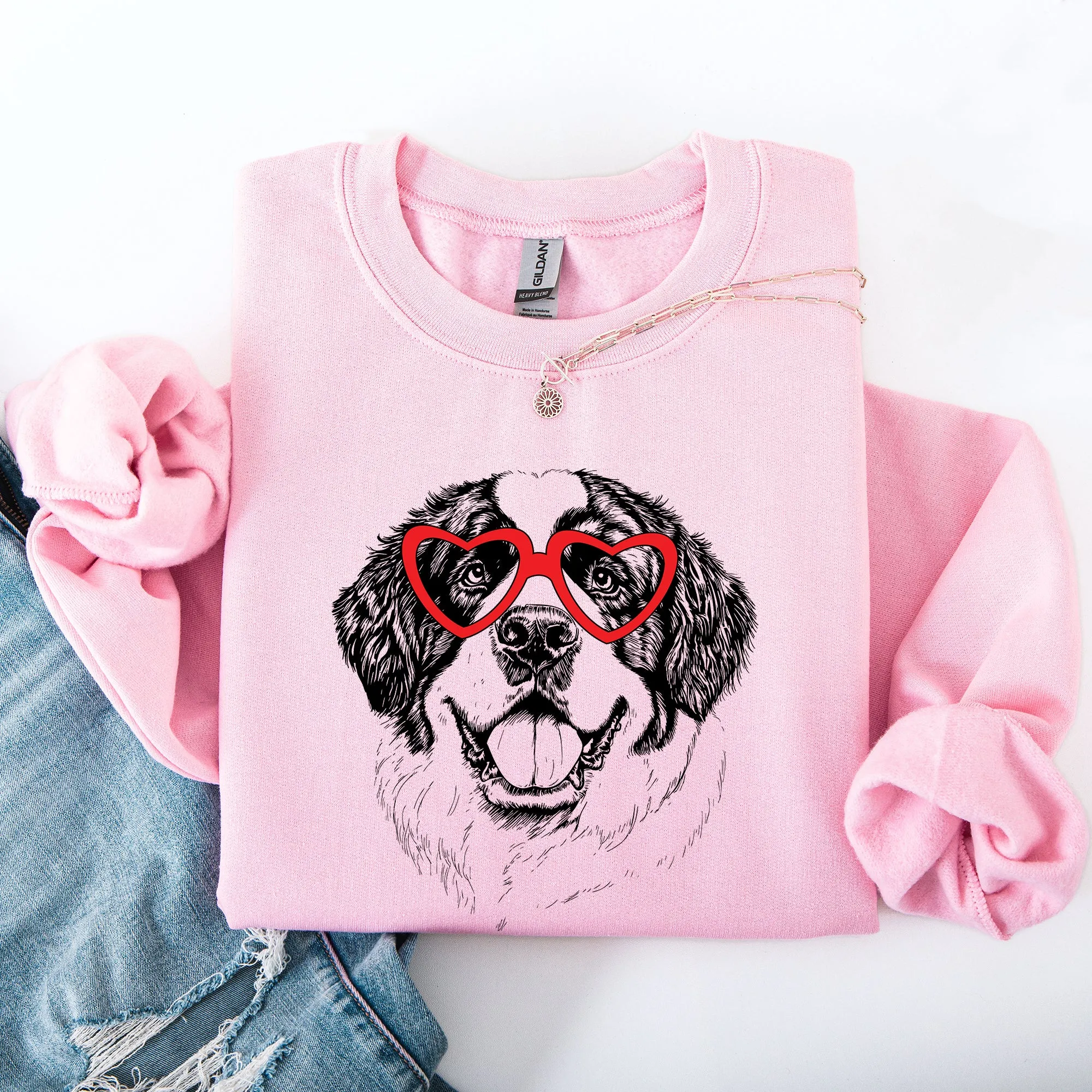 Saint Bernard, Pet, Dog Breed, Valentine's Sweatshirt sold by Refinery Number One product image thumbnail 3