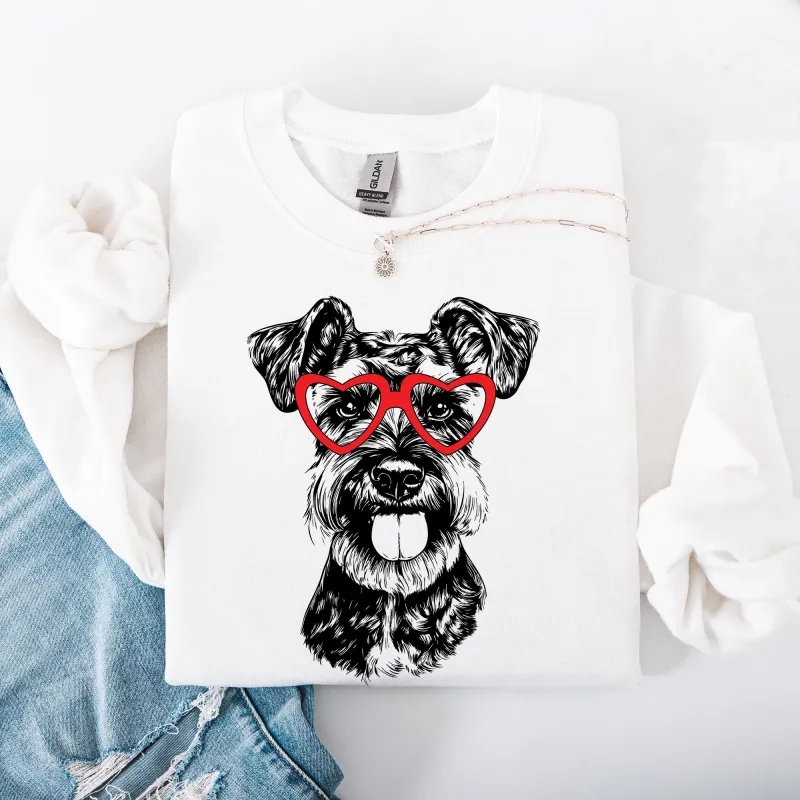 Schnauzer, Pet, Dog Breed, Valentine's Sweatshirt sold by Refinery Number One