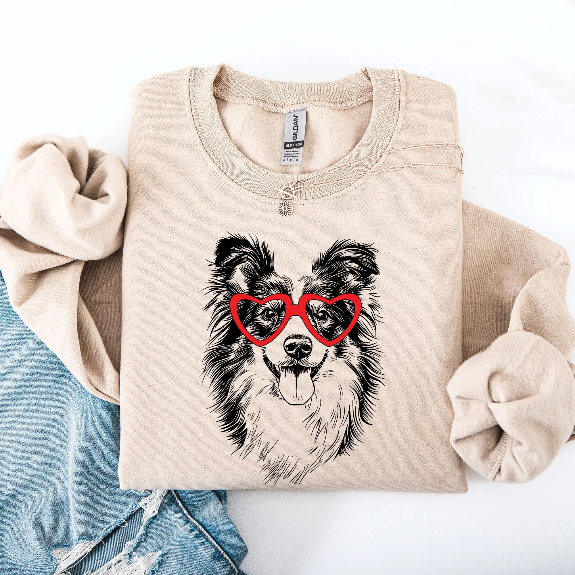 Sheltie, Shetland Sheepdog, Pet, Dog Breed, Valentine's Sweatshirt sold by Refinery Number One product image thumbnail 3