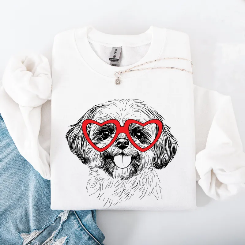 Shih Tzu, Pet, Dog Breed, Valentine's Sweatshirt sold by Refinery Number One