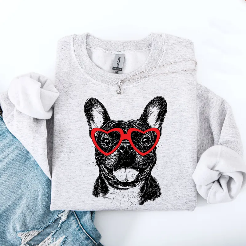 Frenchie, French Bulldog, Pet, Dog Breed Valentine's Sweatshirt sold by Refinery Number One