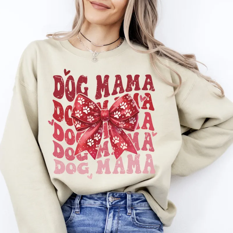 Dog Mama, Ribbon, Valentine's Day, Love, Hearts Sweatshirt sold by Refinery Number One