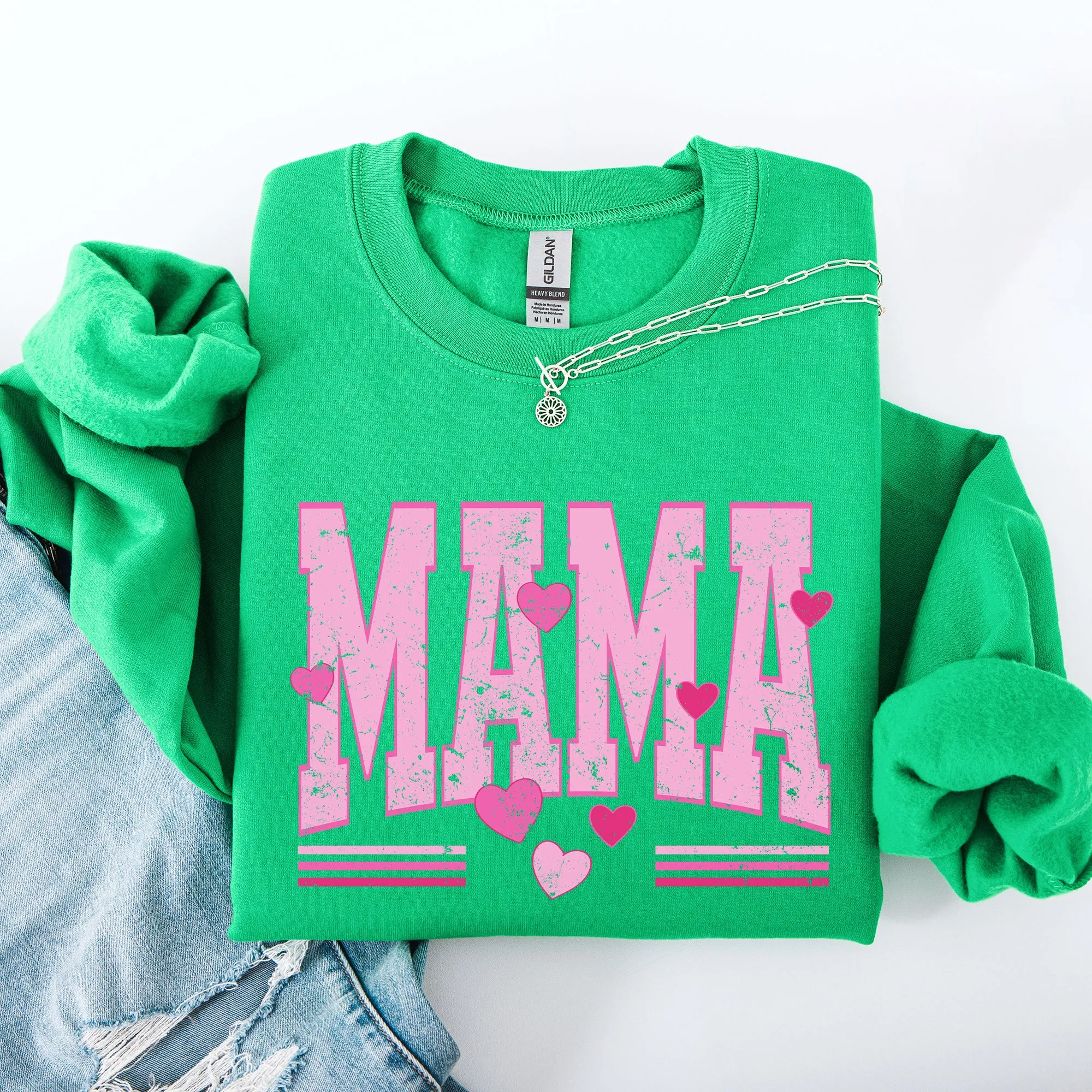 Mama Love Valentine's Day Hearts Stripes Cozy Family Love Message Warmth And Togetherness Theme Sweatshirt sold by Refinery Number One product image thumbnail 5