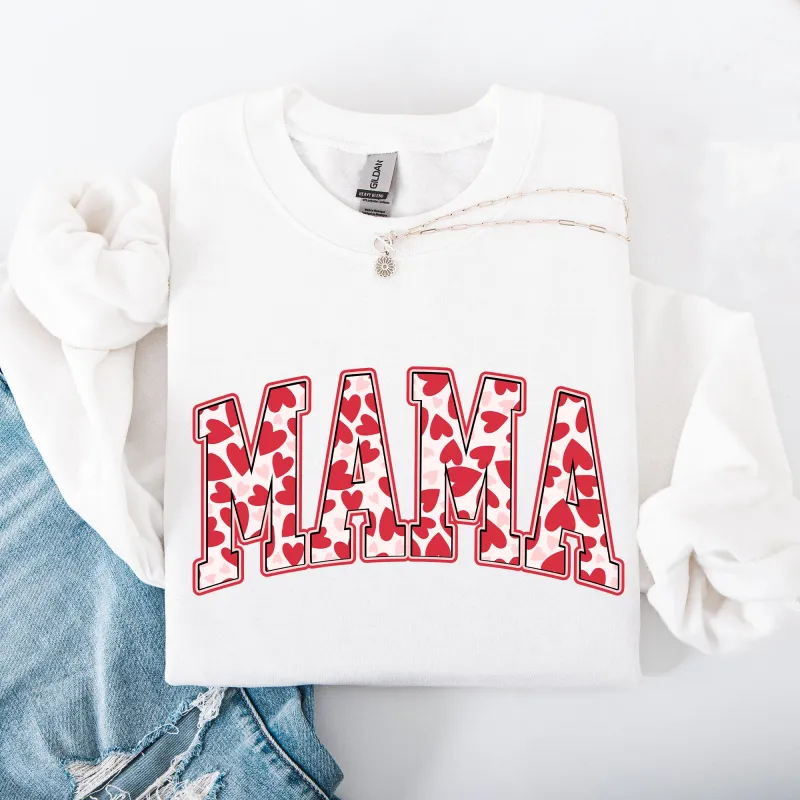 Mama, Valentine's Day, Hearts, Love Sweatshirt sold by Refinery Number One