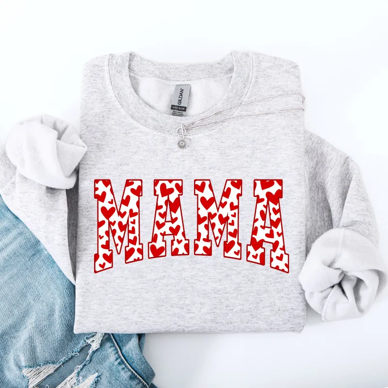 Mama, Valentine's Day, Varsity, Hearts, Love Sweatshirt sold by Refinery Number One
