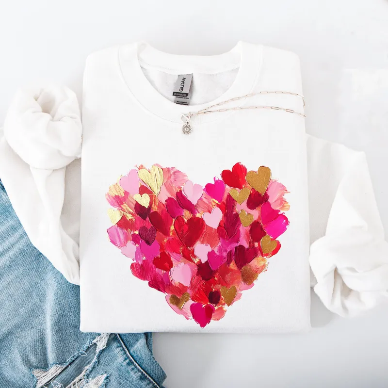 Painted Heart, Valentine's Day, Colorful, Love Sweatshirt sold by Refinery Number One