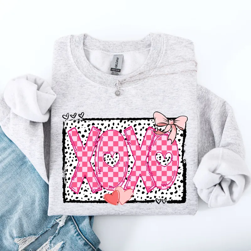 XOXO, Valentine's Day, Dalmatian Print, Love, Hearts Sweatshirt sold by Refinery Number One