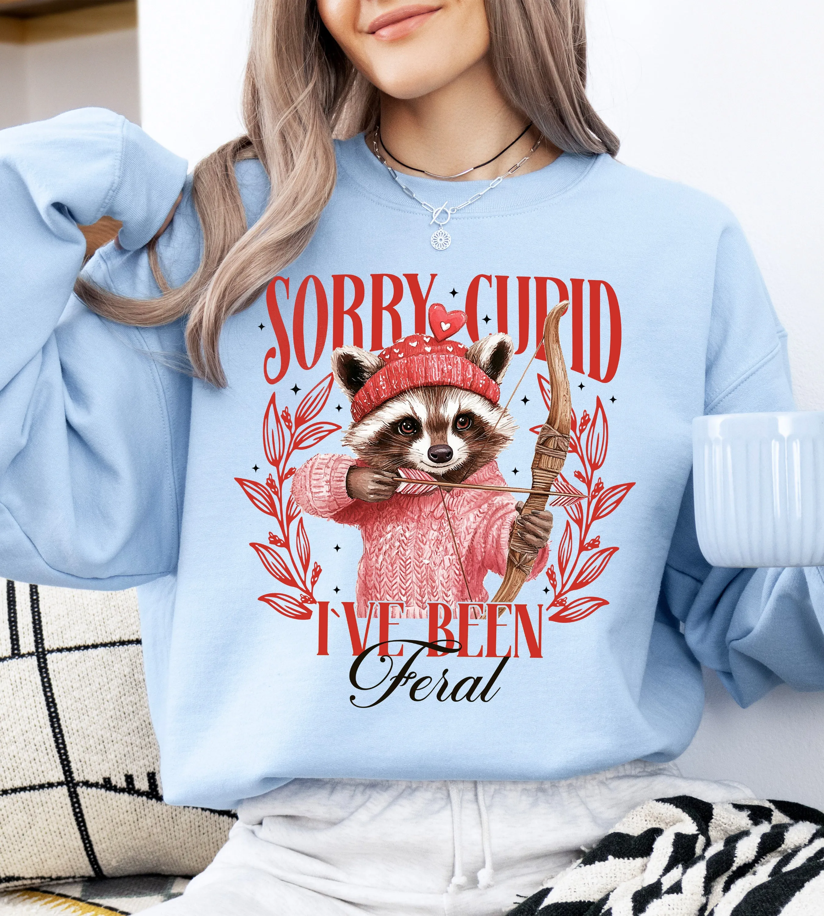 Sorry Cupid, Racoon, Feral, Valentine's Day, Love Sweatshirt sold by Refinery Number One product image thumbnail 4